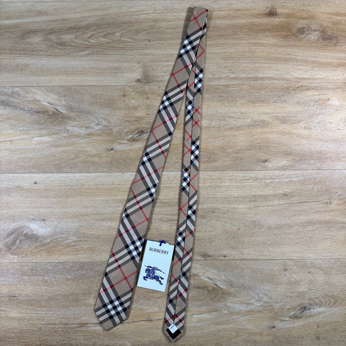 Burberry Check Silk Tie in Archive Beige