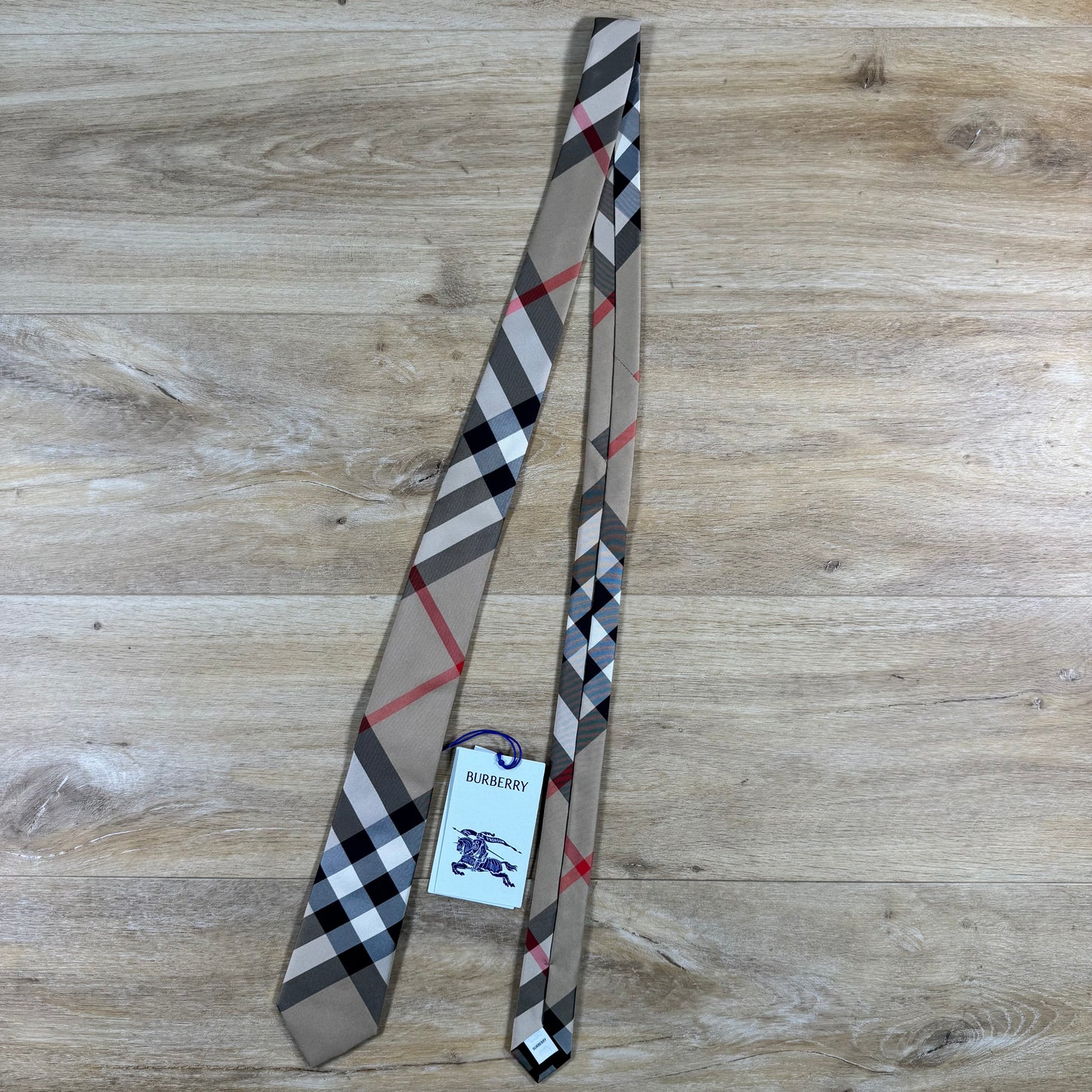 Burberry Check Silk Tie in Archive Beige