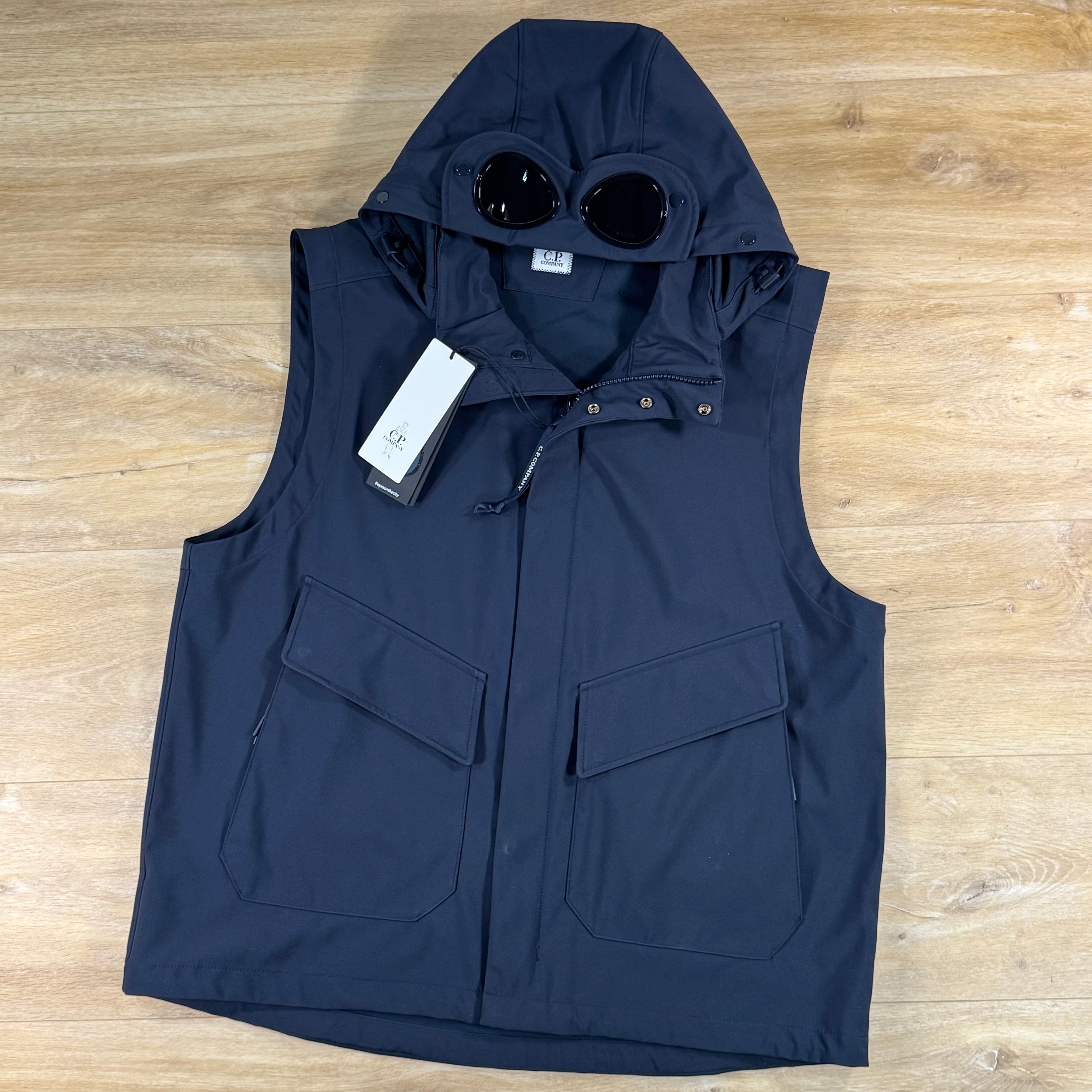 C.P. Company Shell-R Goggle Gilet in Navy