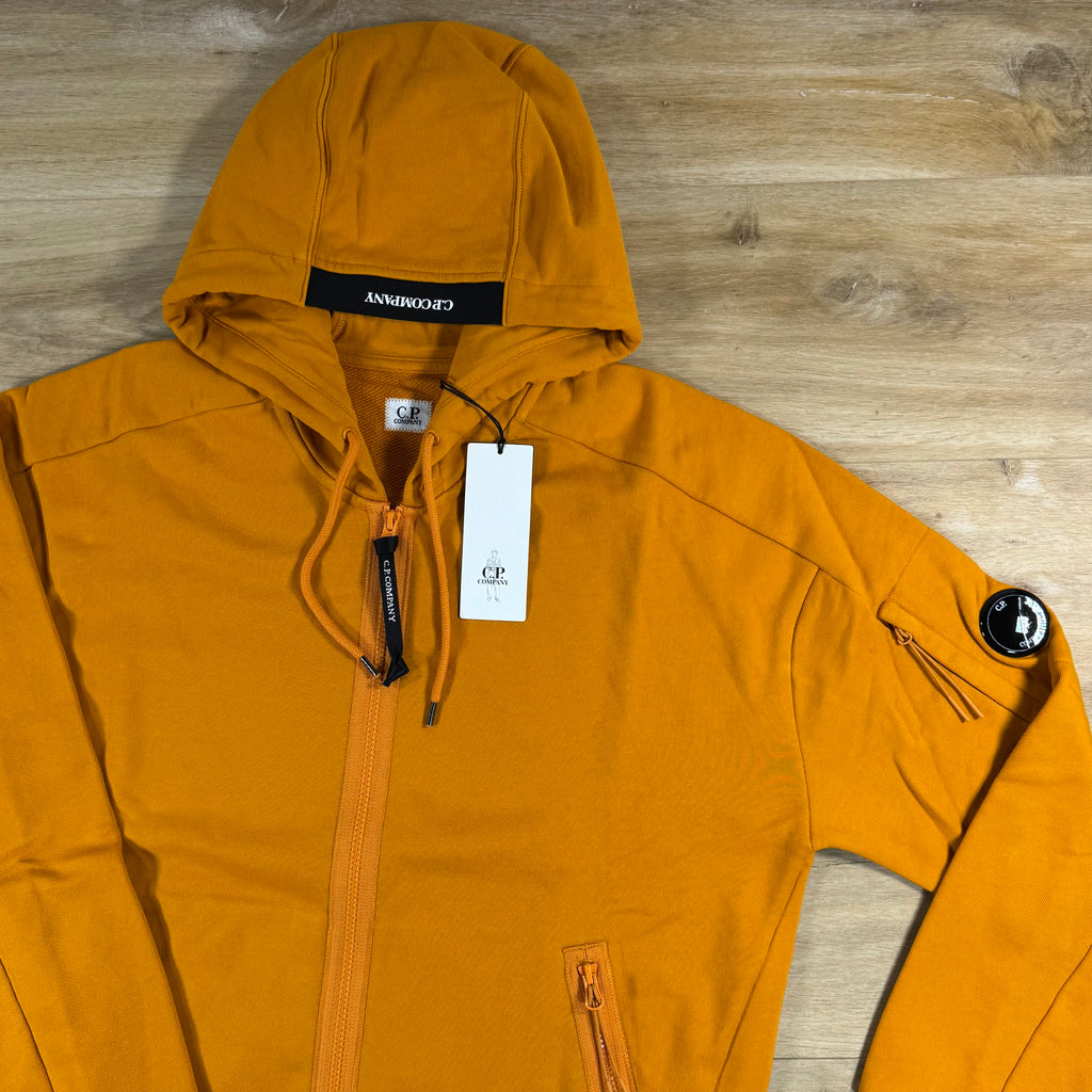 C.P. Company Diagonal Raised Zipped Lens Hoodie in Desert Sun