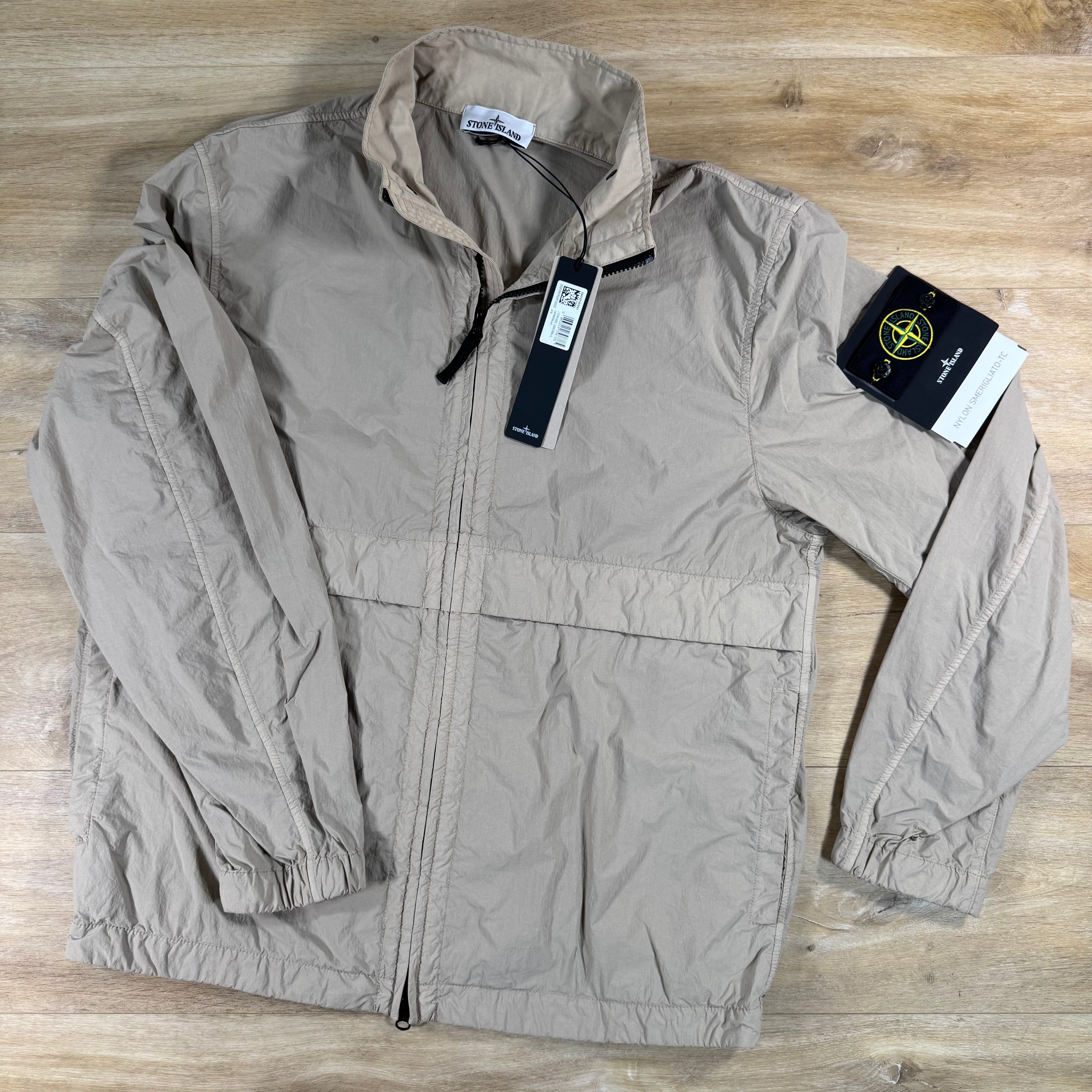 Stone Island Nylon Smerigliato-TC Stand Collar Jacket in Desert