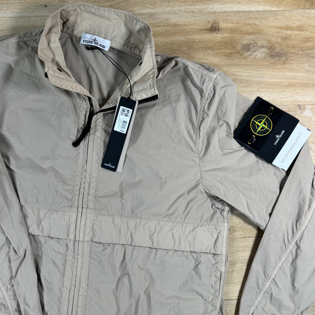 Stone Island Nylon Smerigliato-TC Stand Collar Jacket in Desert