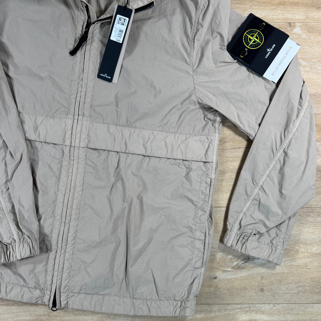 Stone Island Nylon Smerigliato-TC Stand Collar Jacket in Desert