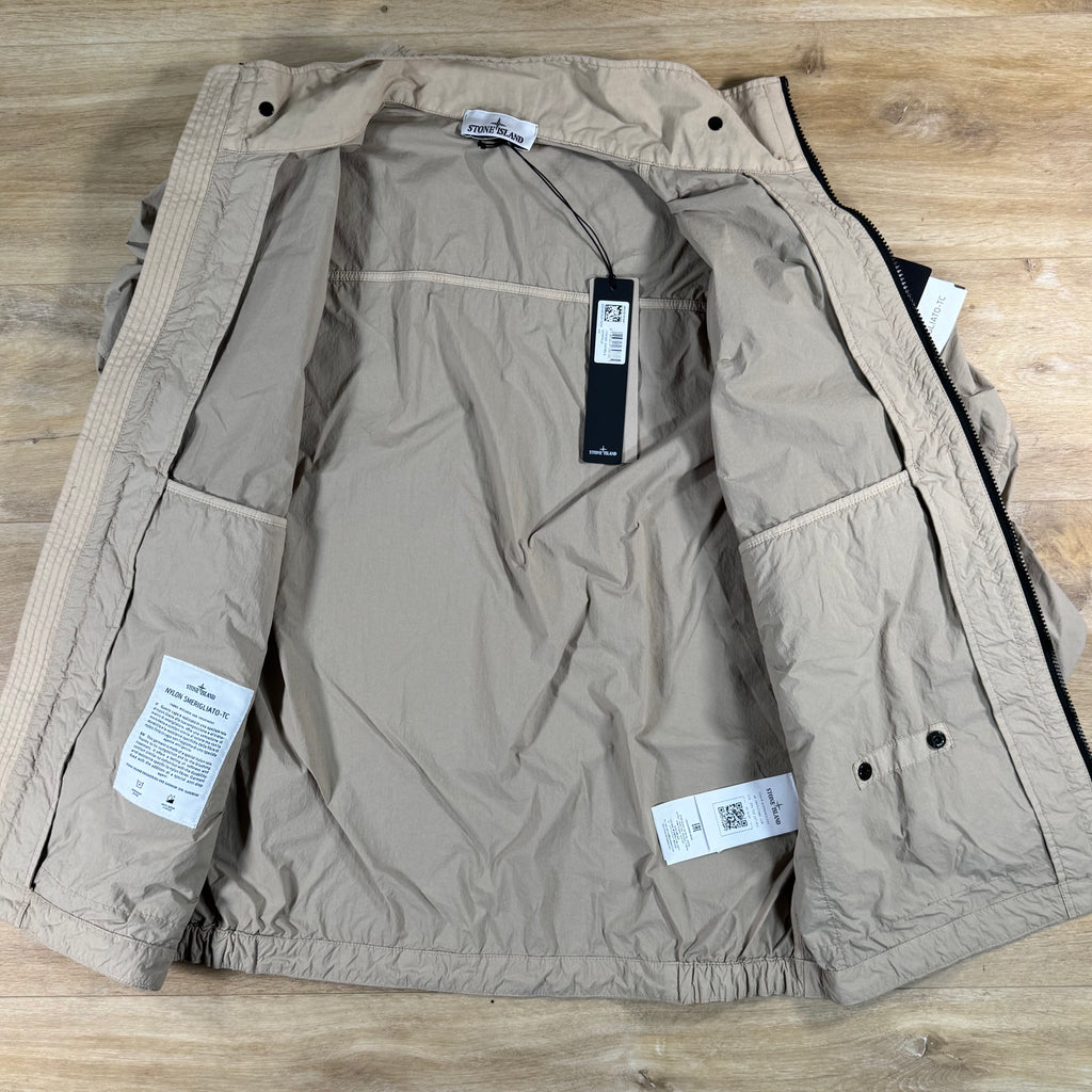 Stone Island Nylon Smerigliato-TC Stand Collar Jacket in Desert