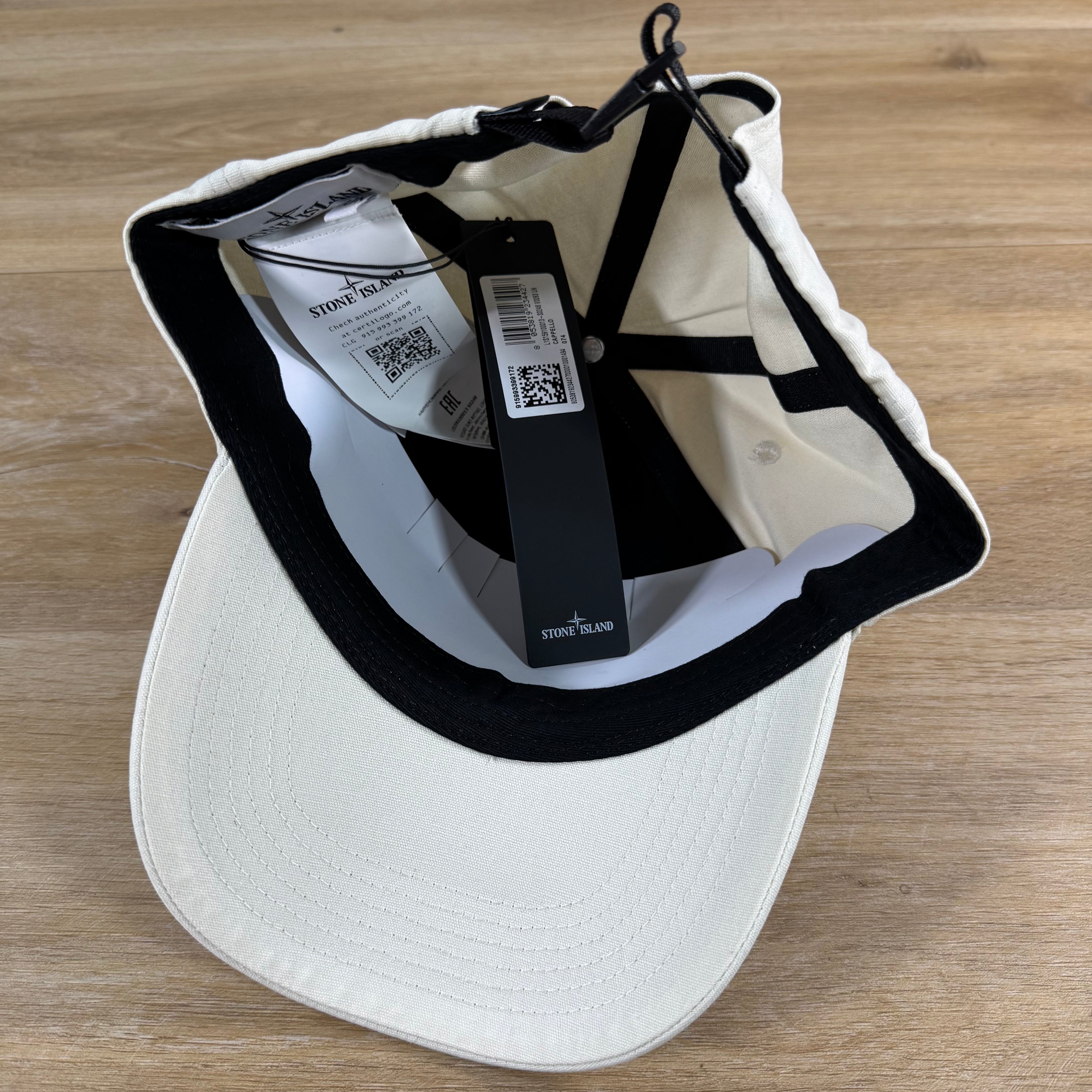 Stone Island Cotton Reps Baseball Cap in Ivory