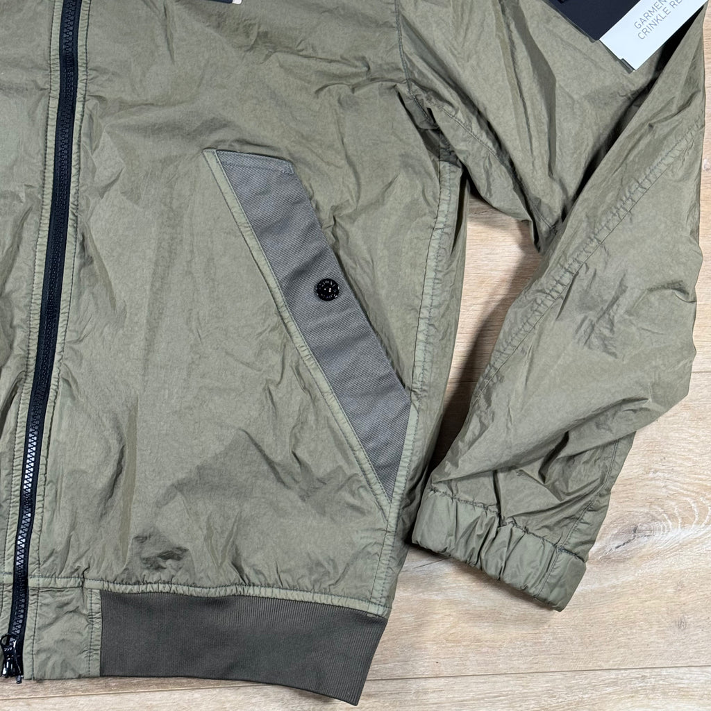 Stone Island Crinkle Reps NY Jacket in Military Green
