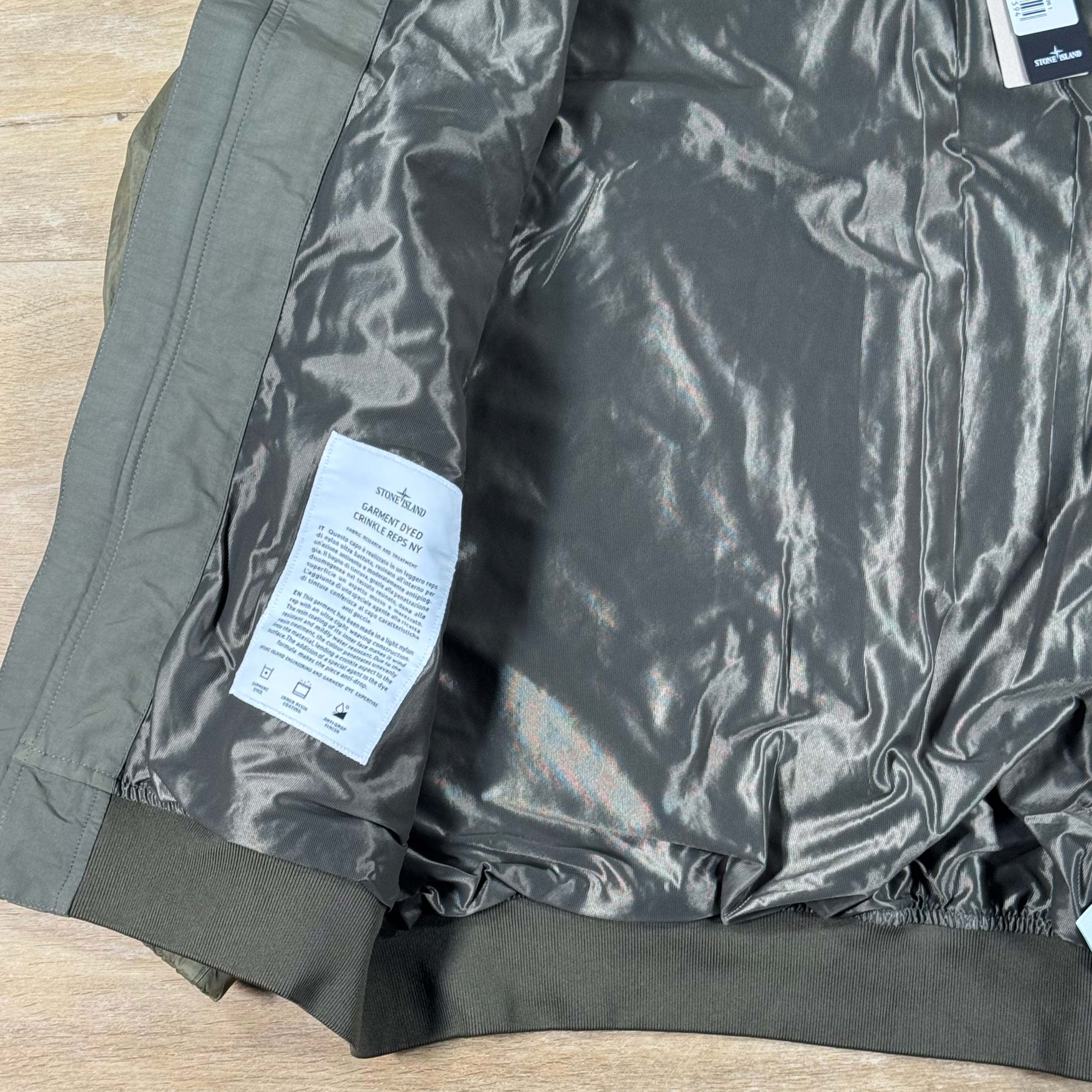 Stone Island Crinkle Reps NY Jacket in Military Green