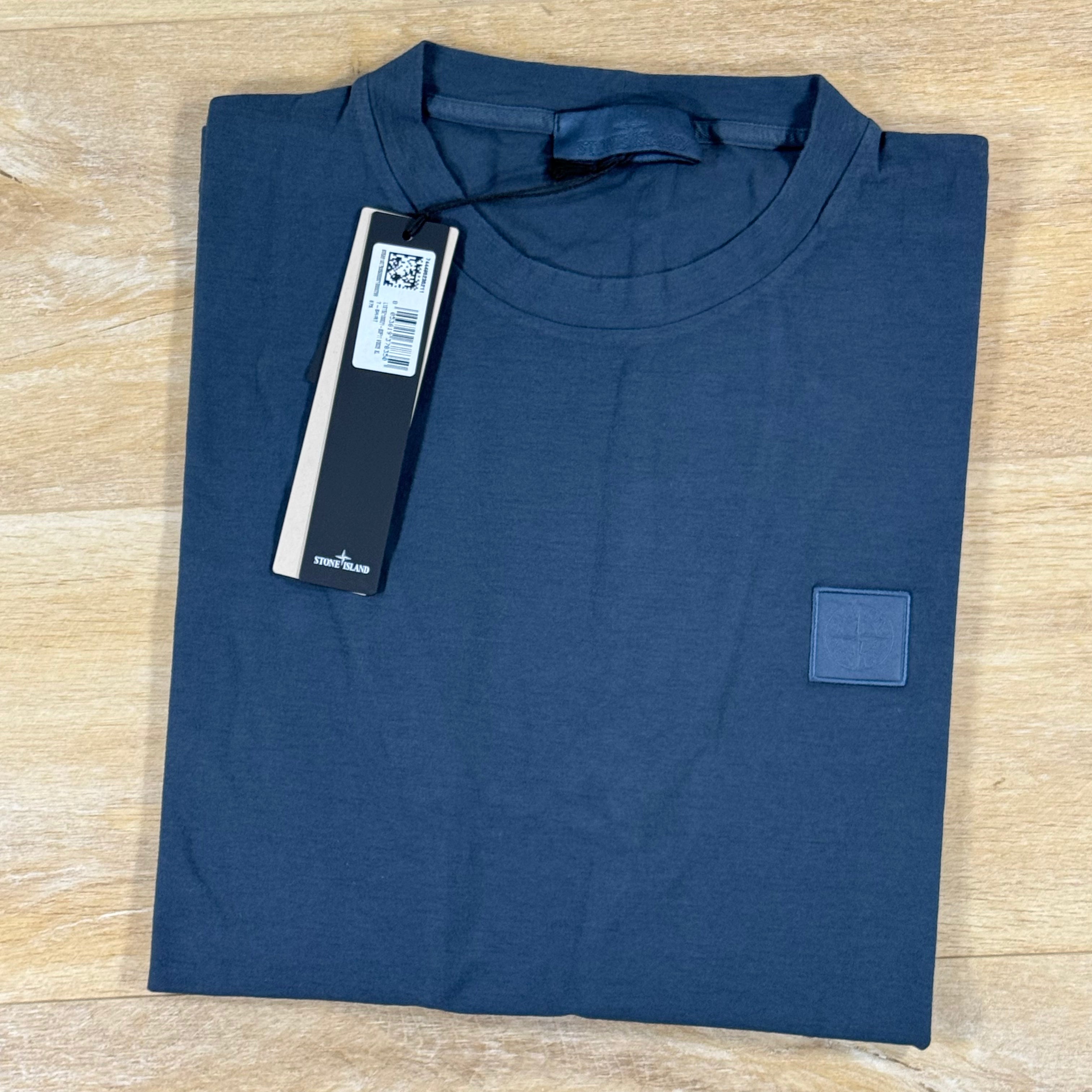 Stone Island Ghost Tonal Patch Logo T-Shirt in Slate Blue