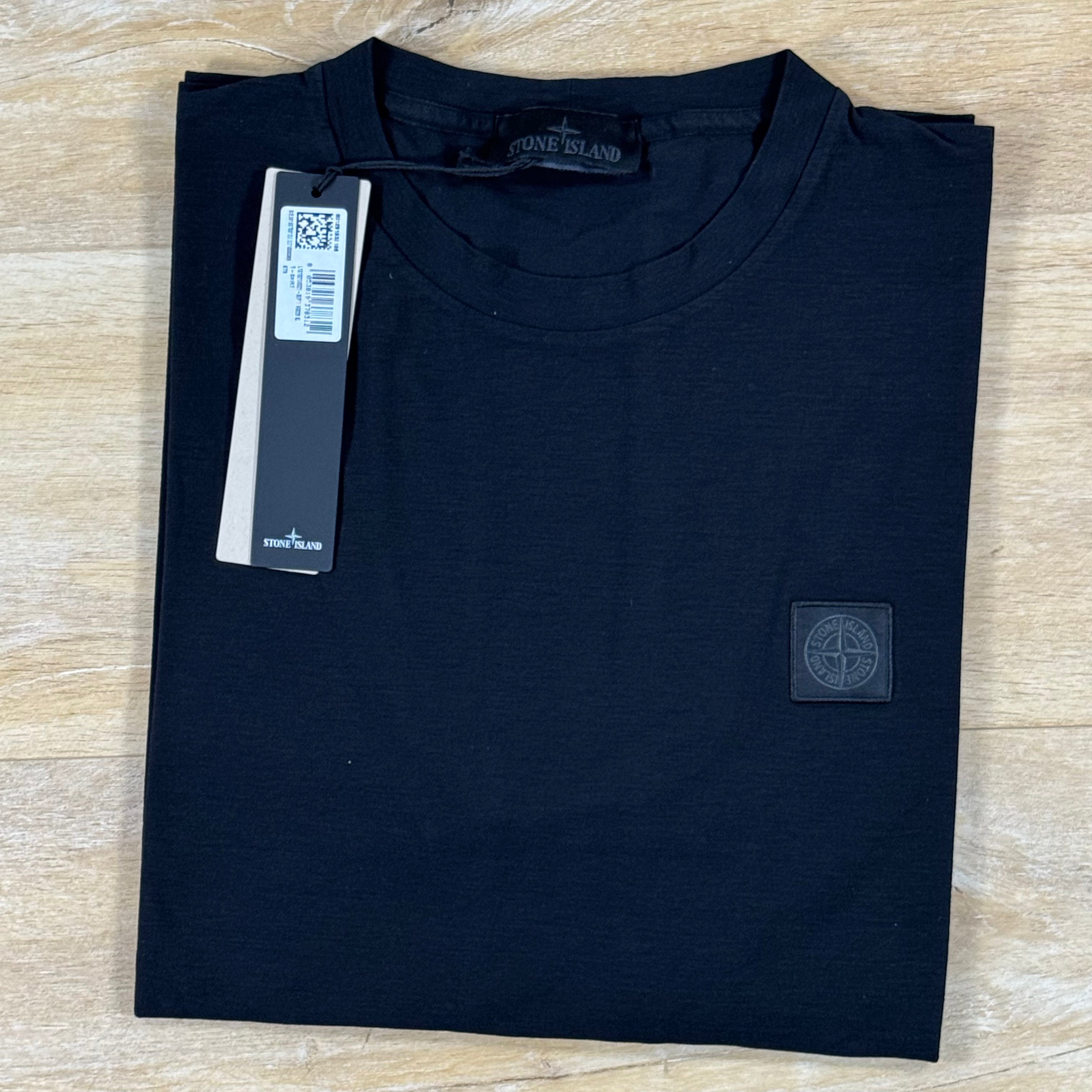 Stone Island Ghost Tonal Patch Logo T-Shirt in Black