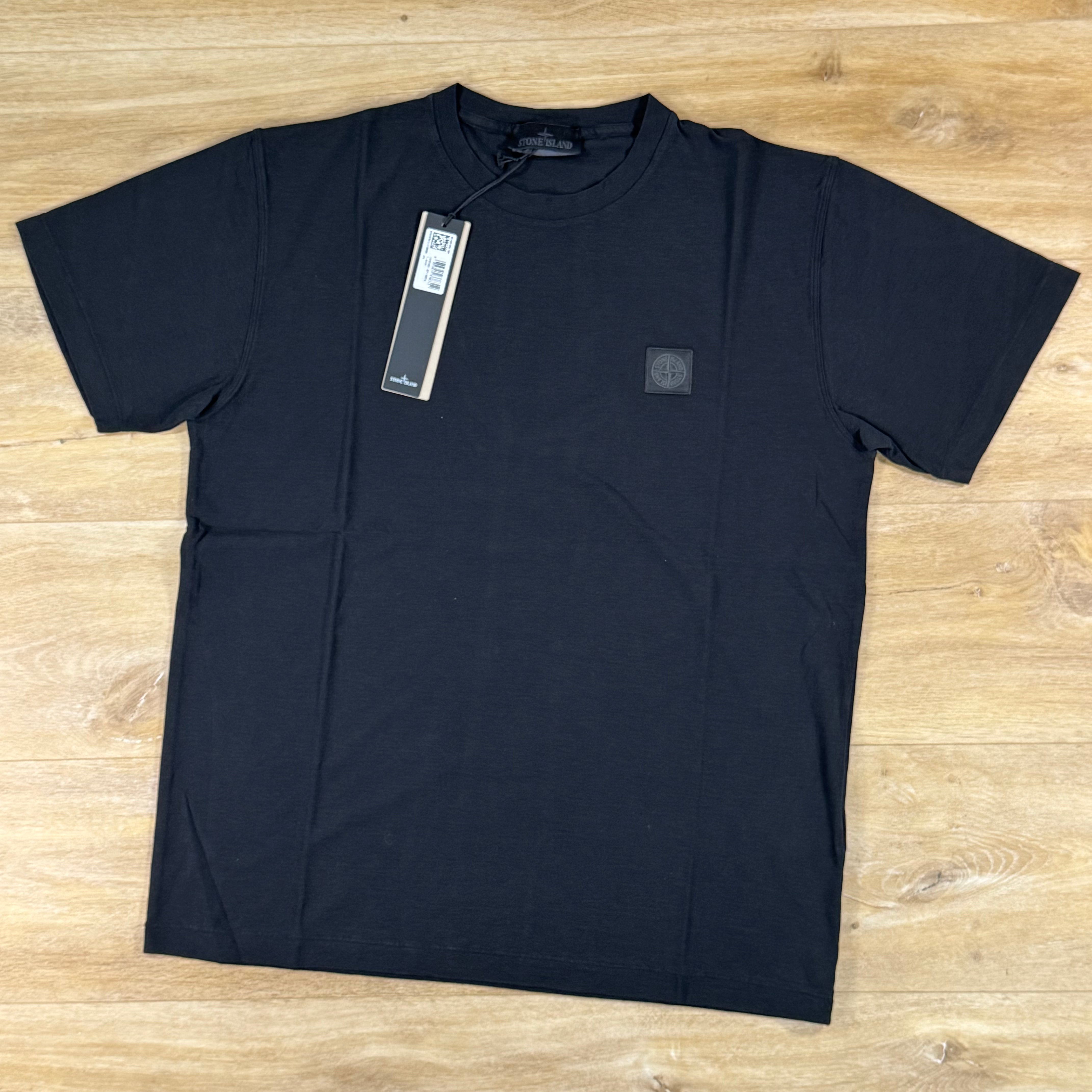 Stone Island Ghost Tonal Patch Logo T-Shirt in Black