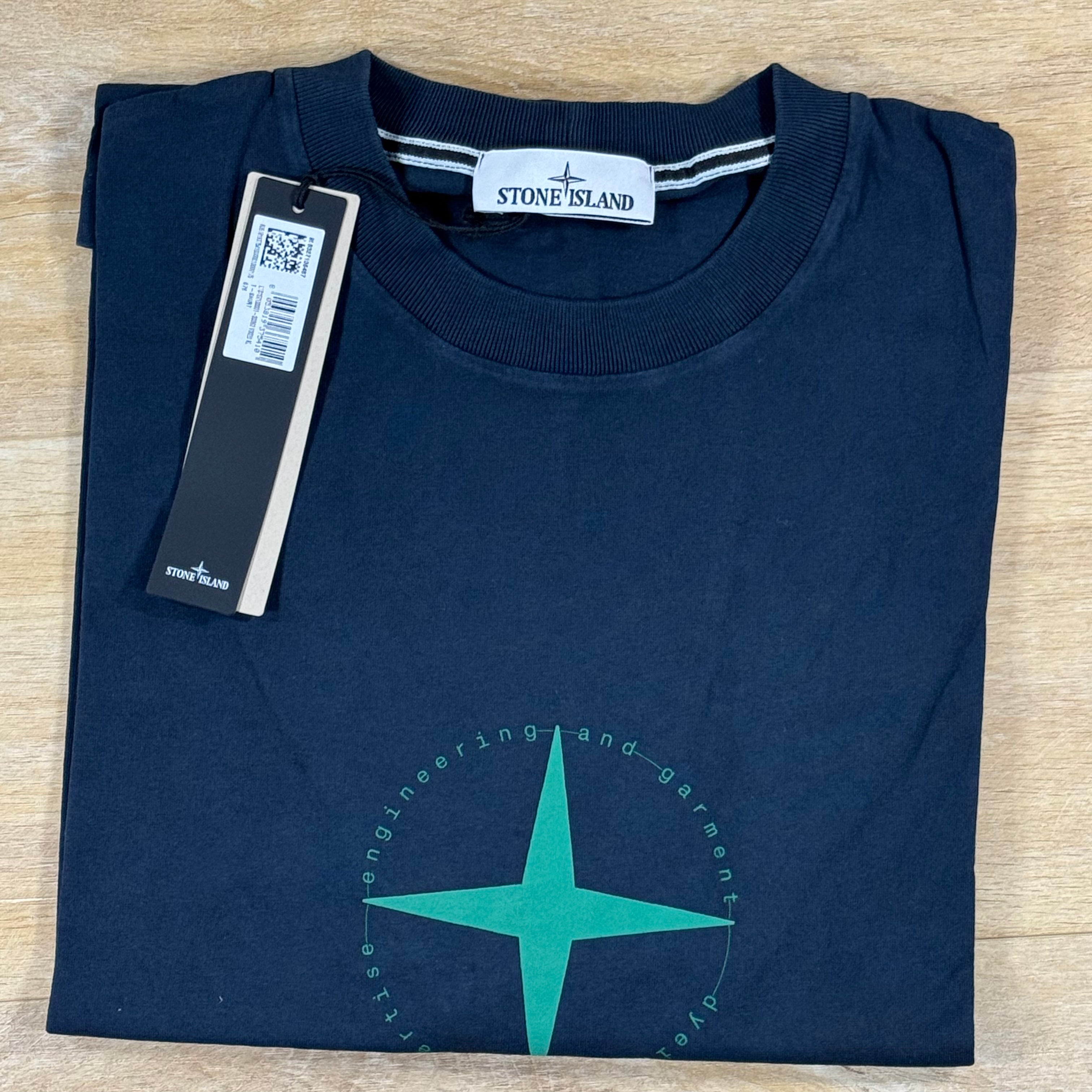 Stone Island 'Light Compass' Print T-Shirt in Navy