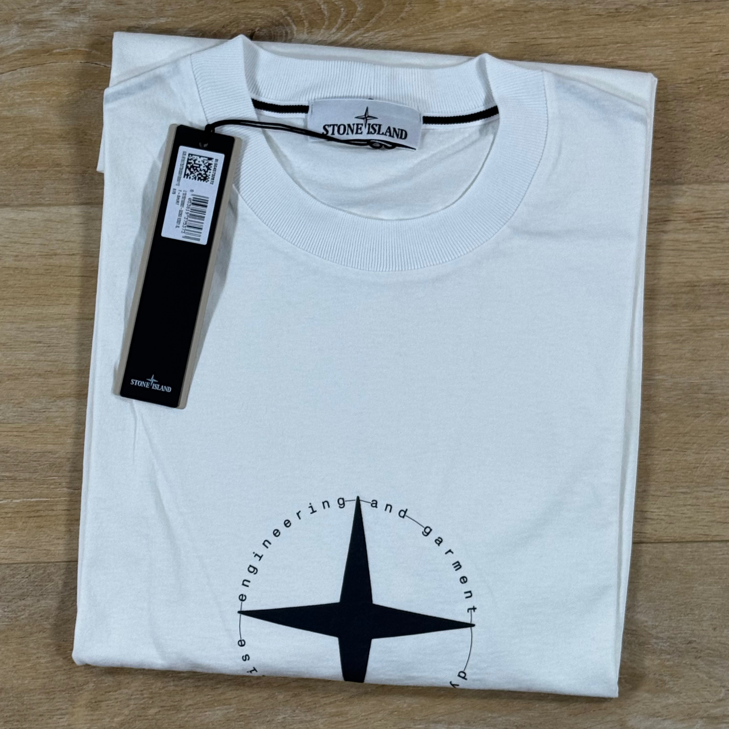 Stone Island 'Light Compass' Print T-Shirt in White