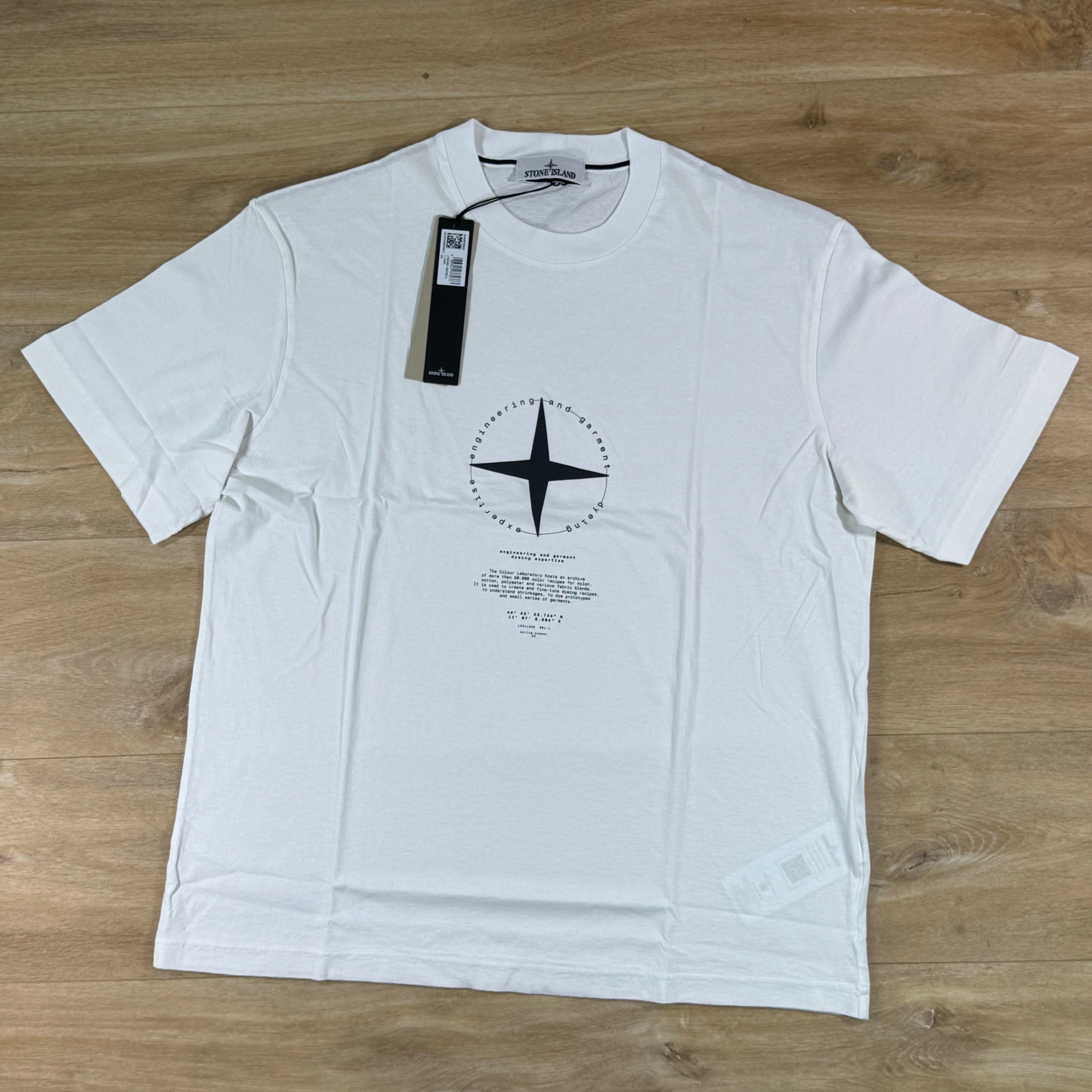 Stone Island 'Light Compass' Print T-Shirt in White