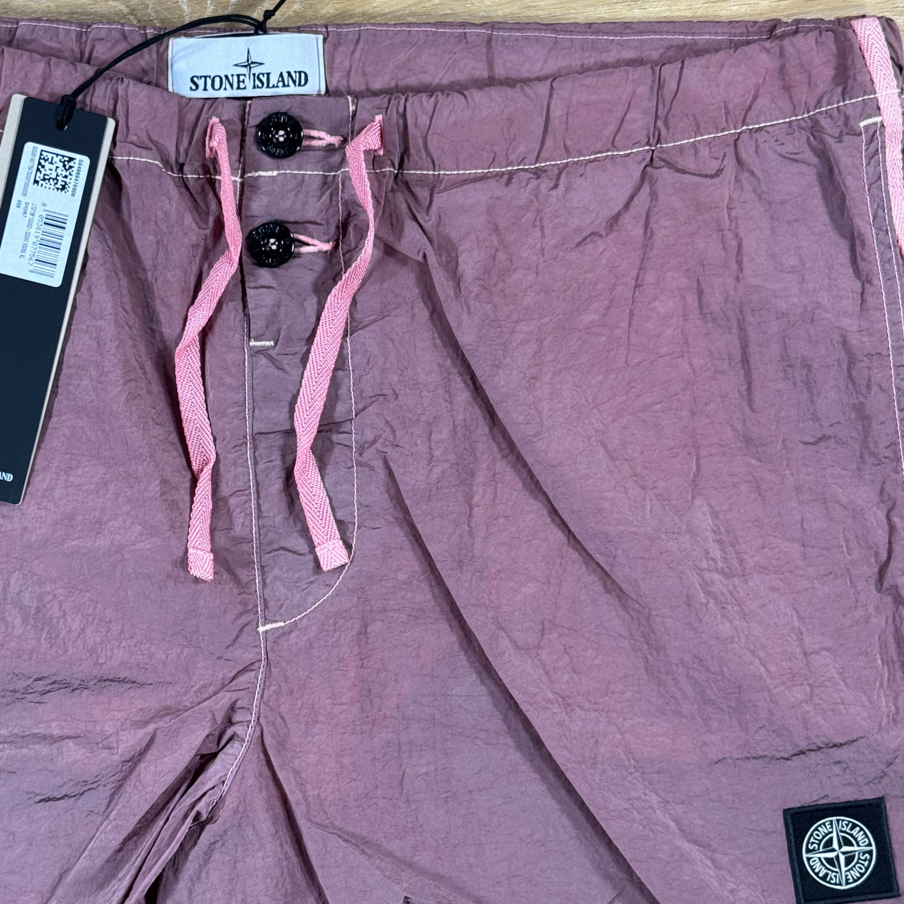 Stone Island Nylon Metal Button Swim Shorts in Oleander Pink