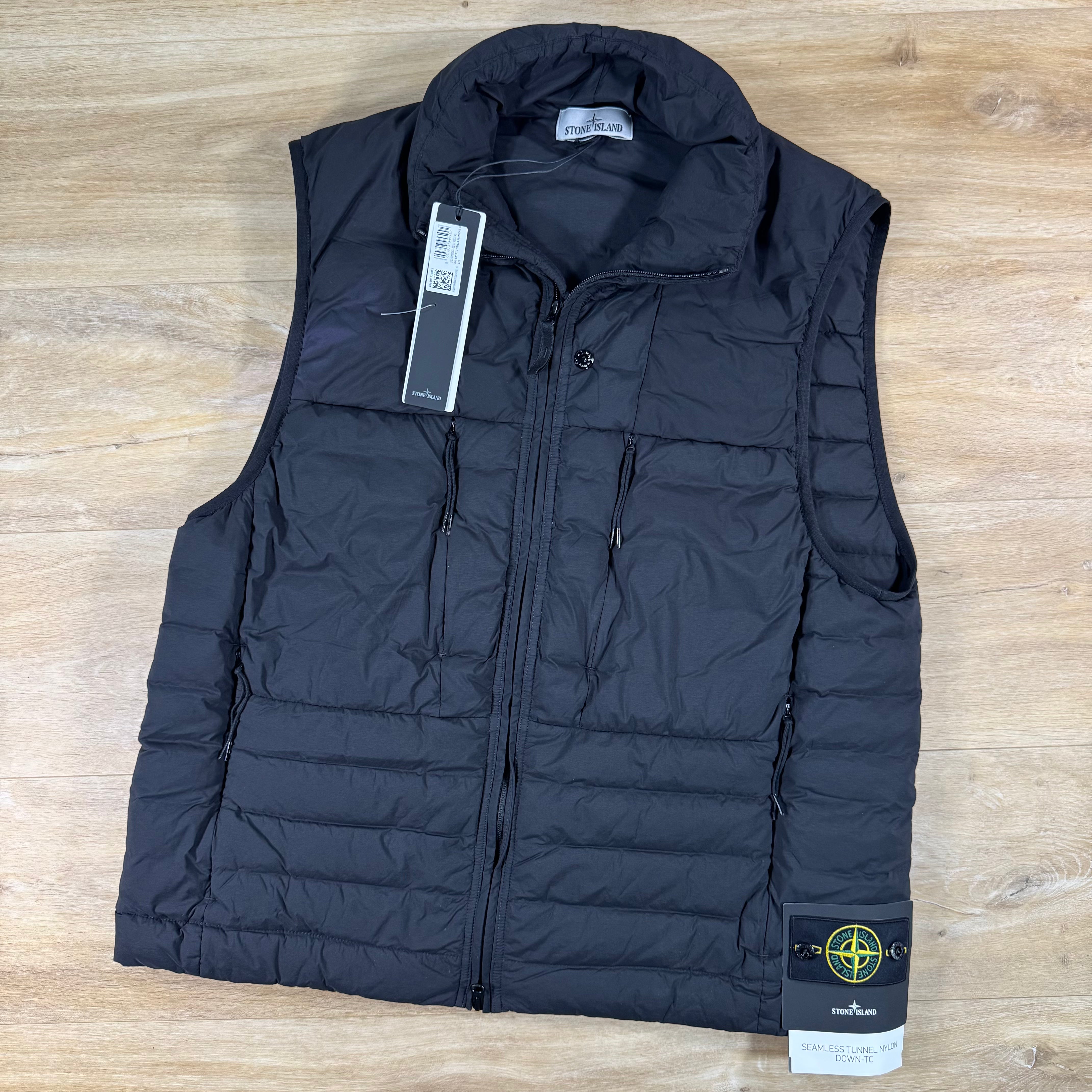 Stone Island Seamless Tunnel Nylon Down-TC Vest in Black