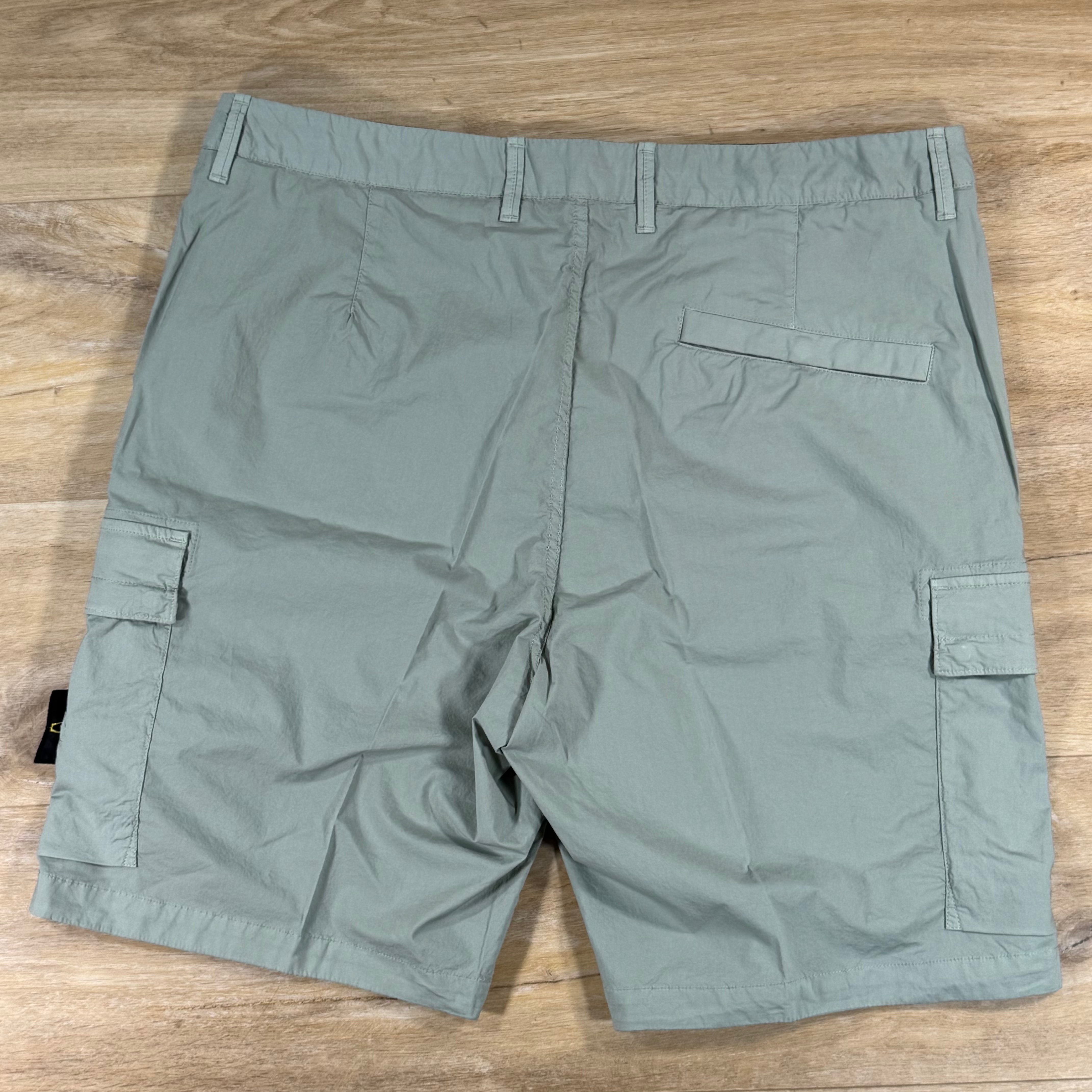 Stone Island Stretch Cotton Tela 'Paracadute' Cargo Bermuda Shorts in Sage Green