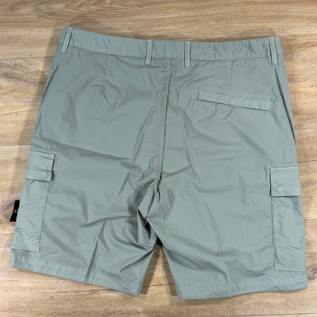 Stone Island Stretch Cotton Tela 'Paracadute' Cargo Bermuda Shorts in Sage Green