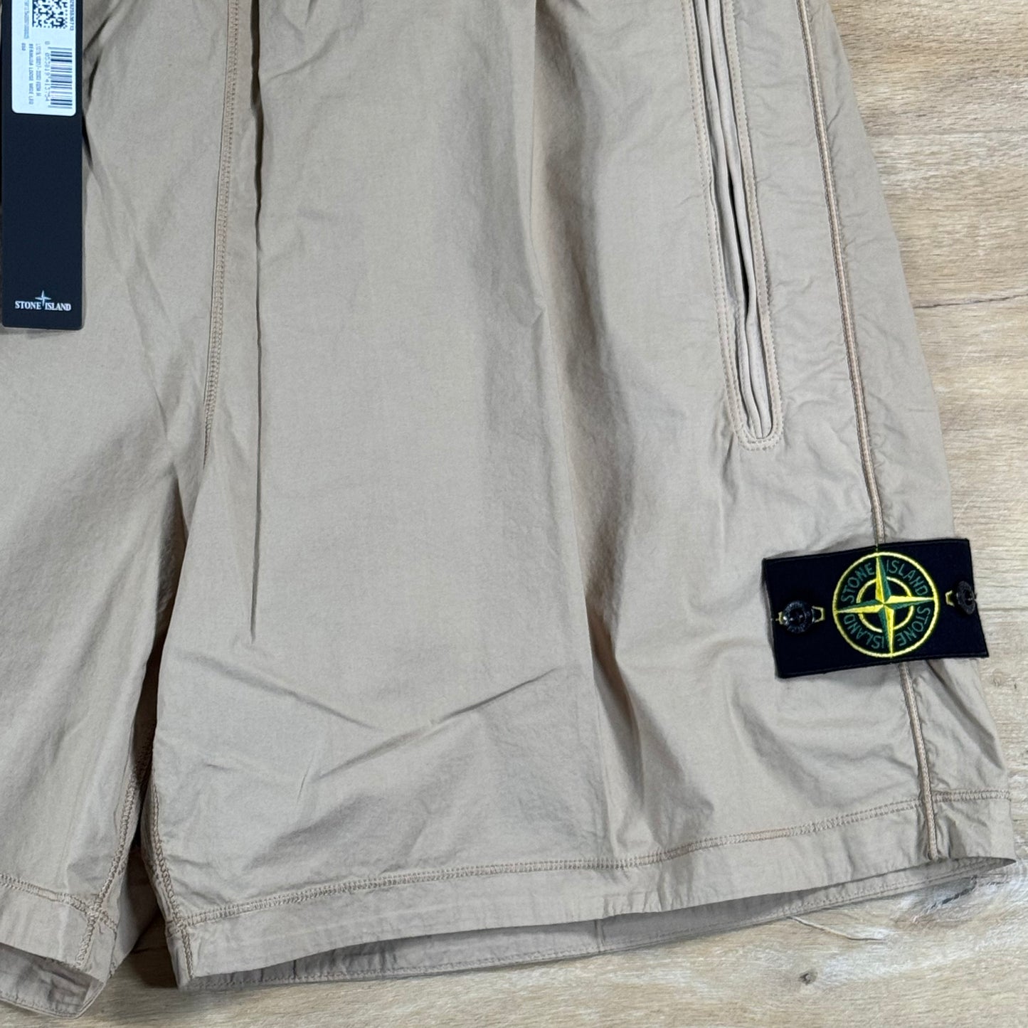 Stone Island Stretch Cotton Tela 'Paracadute' Wide-Leg Shorts in Desert