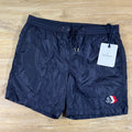 Moncler Tricolor Logo Patch Swim Shorts in Navy