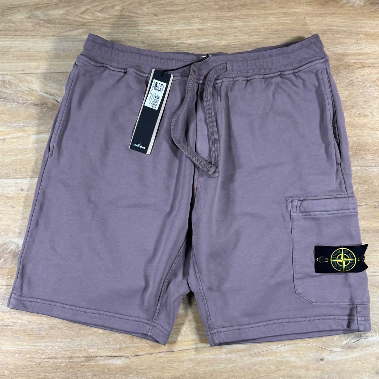 Stone Island Fleece Bermuda Shorts in Purple Grey