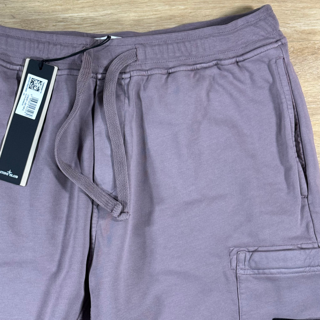 Stone Island Fleece Bermuda Shorts in Purple Grey