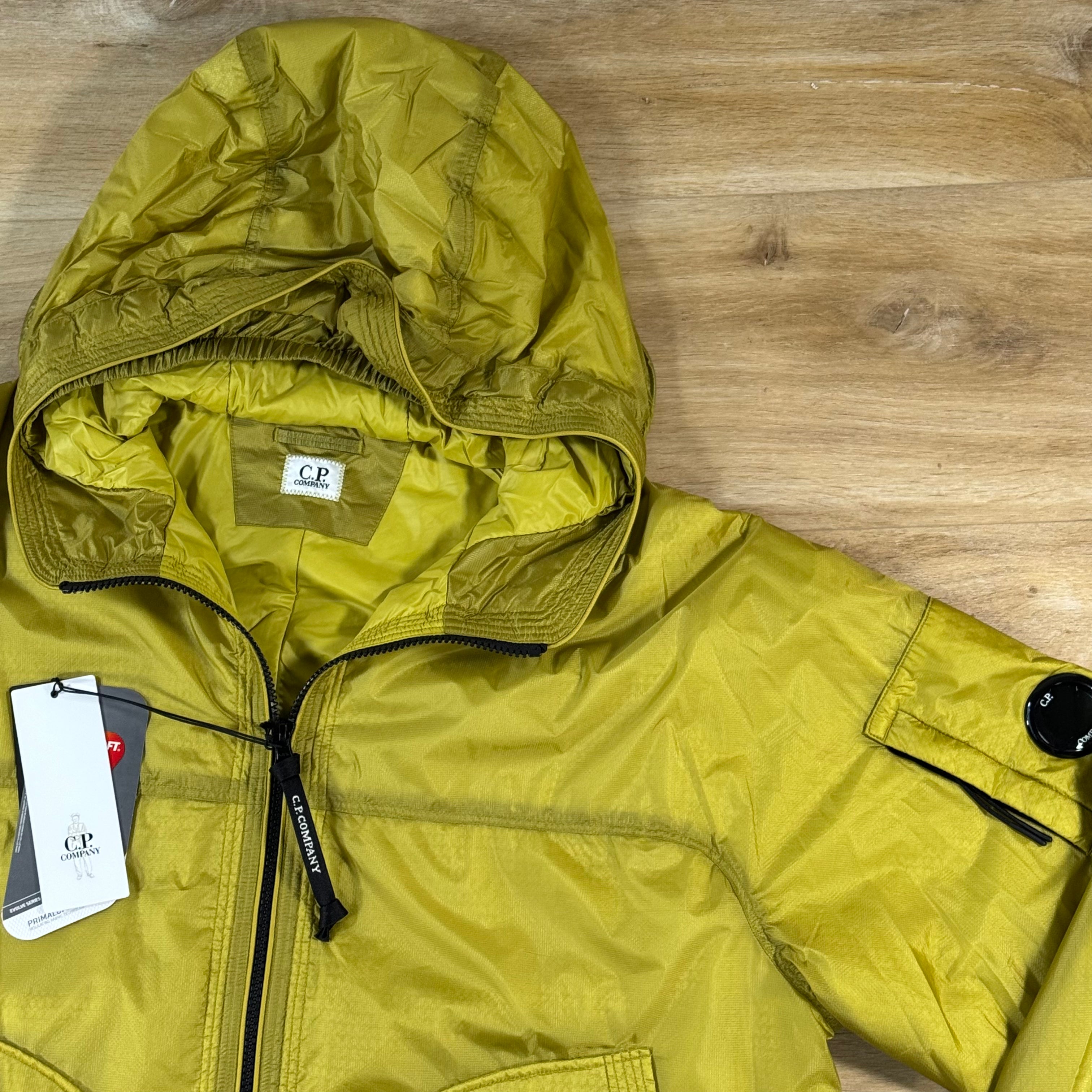 C.P. Company Nada Shield Packable Primaloft Evolve Lens Jacket in Antique Moss - Yellow