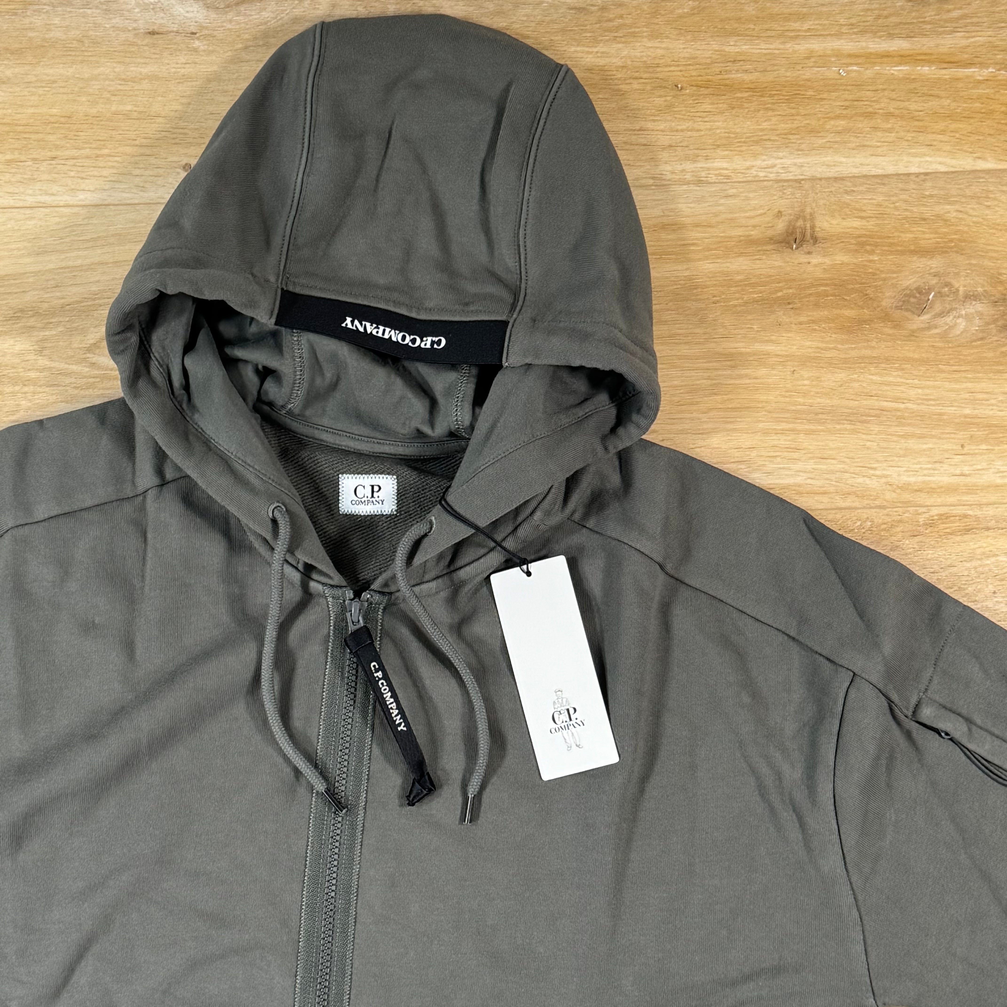 C.P. Company Diagonal Raised Zipped Lens Hoodie in Gunmetal - Grey