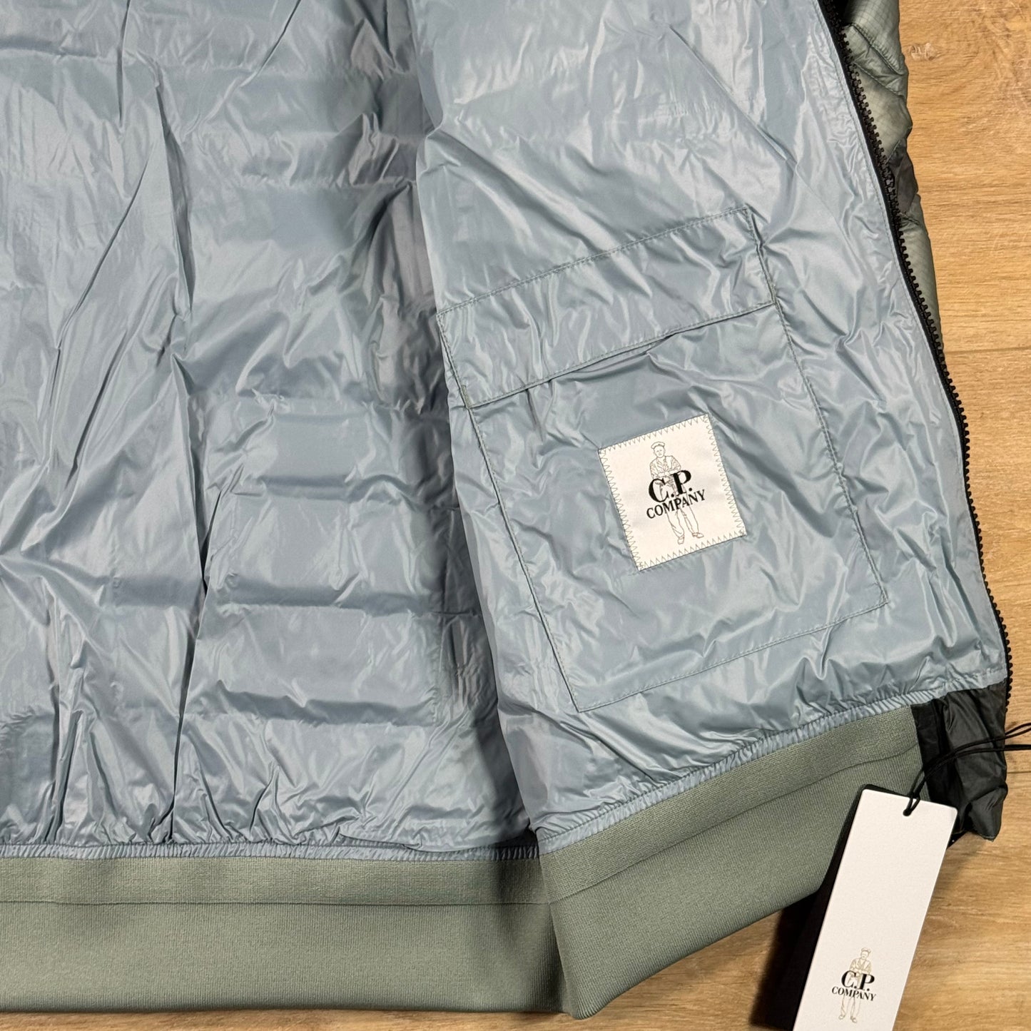 C.P. Company D.D. Shell Lens Down Jacket in Silver Blue