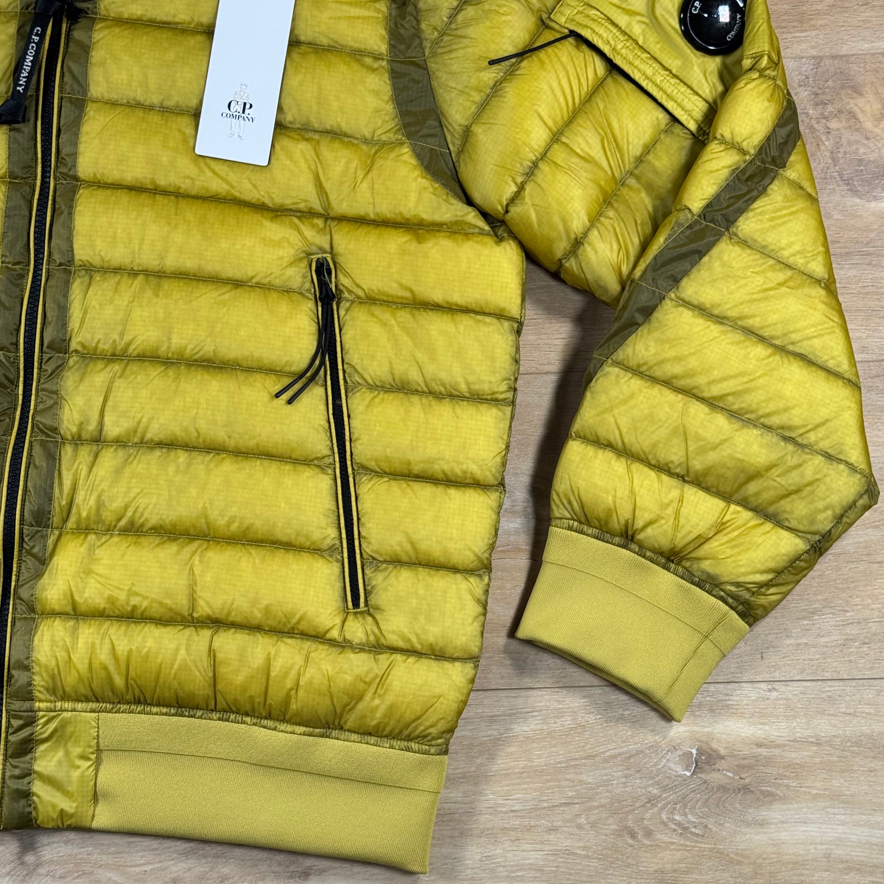 C.P. Company D.D. Shell Lens Down Jacket in Antique Moss - Yellow