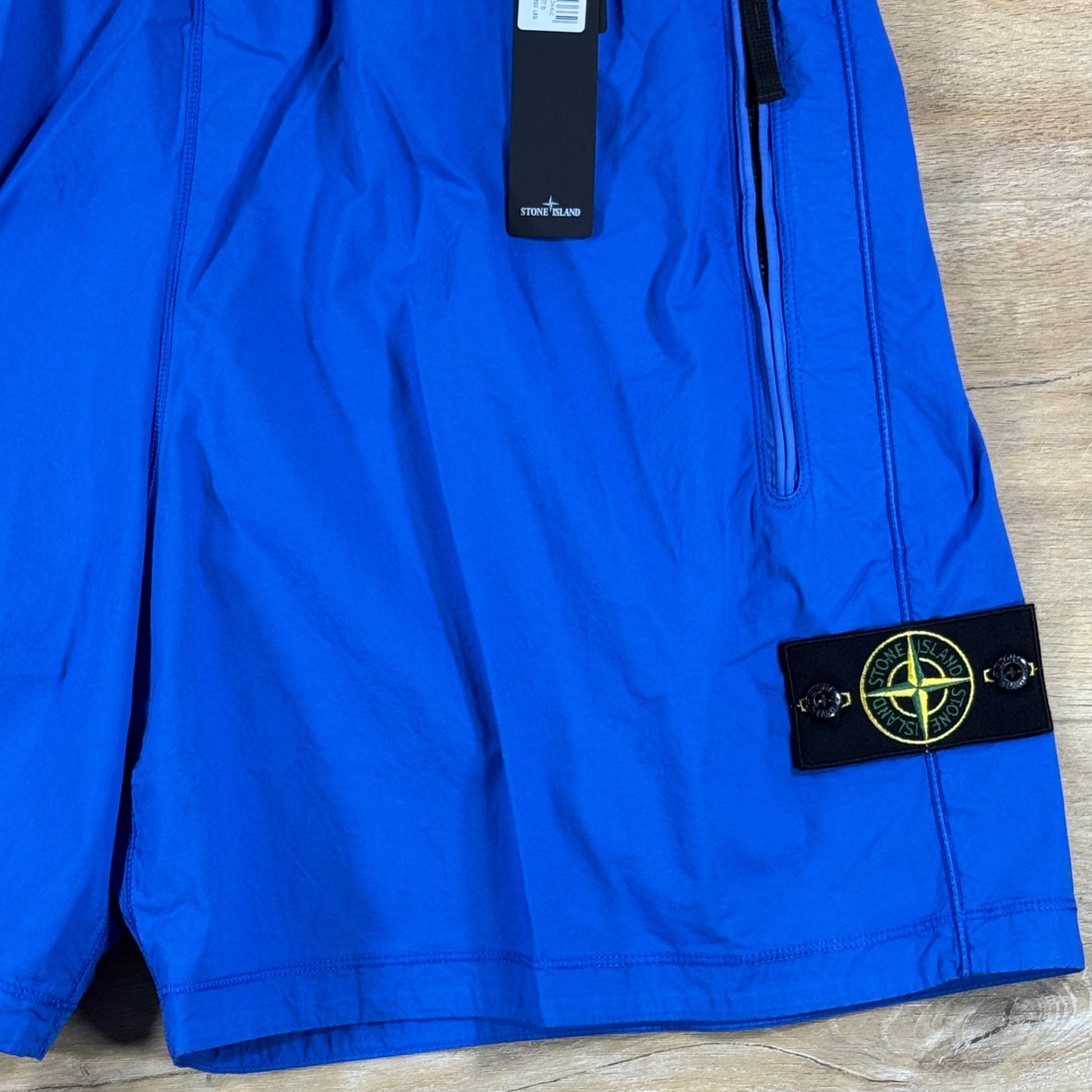Stone Island Stretch Cotton Tela 'Paracadute' Wide-Leg Shorts in Bright Blue