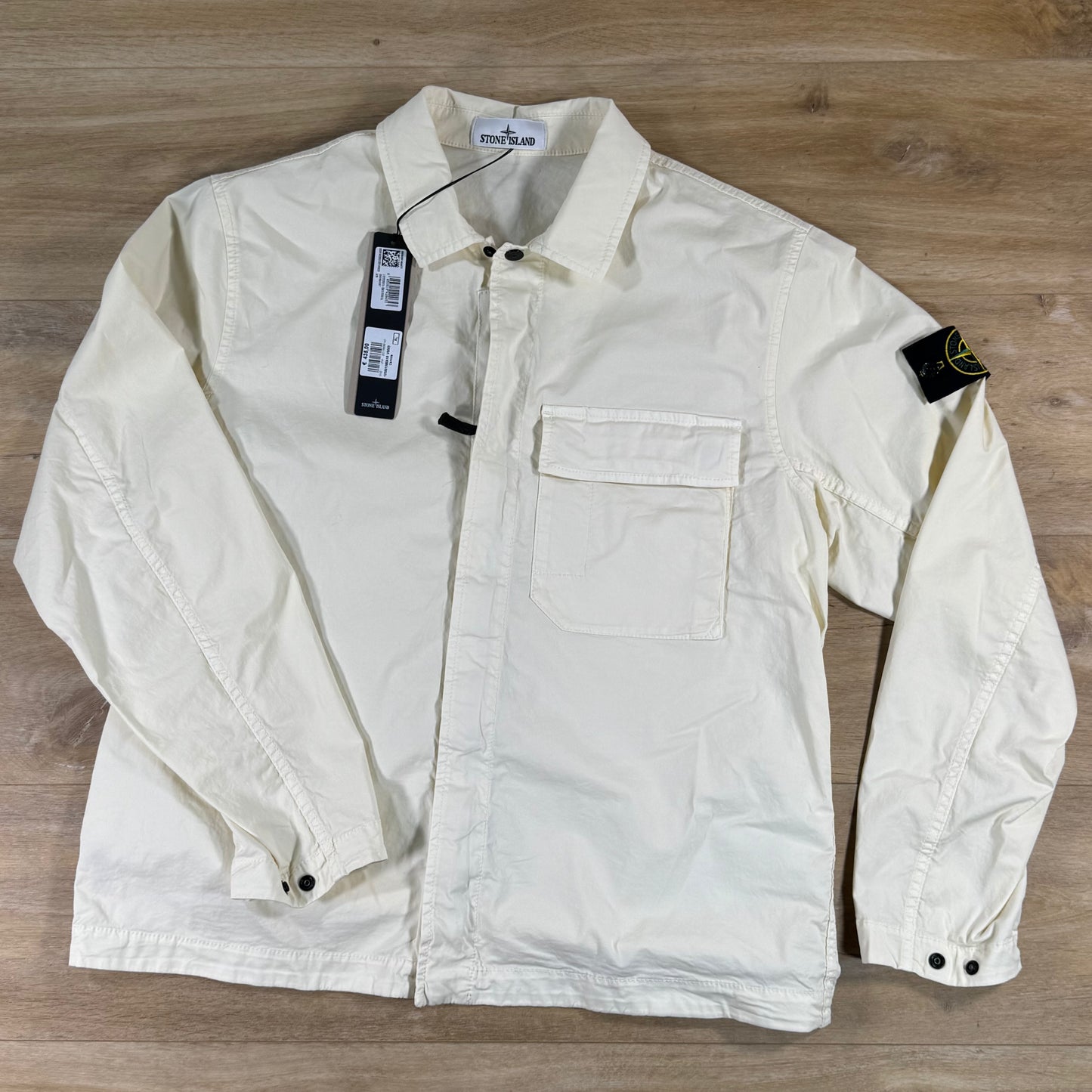 Stone Island Stretch Twill Overshirt in Ivory