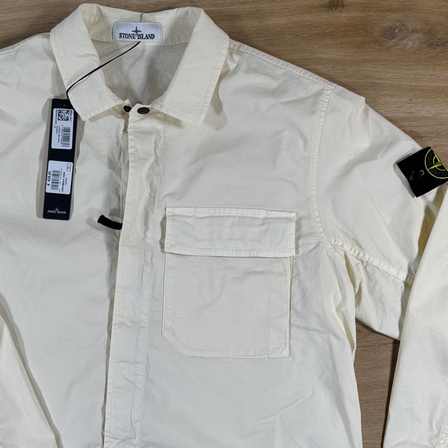 Stone Island Stretch Twill Overshirt in Ivory
