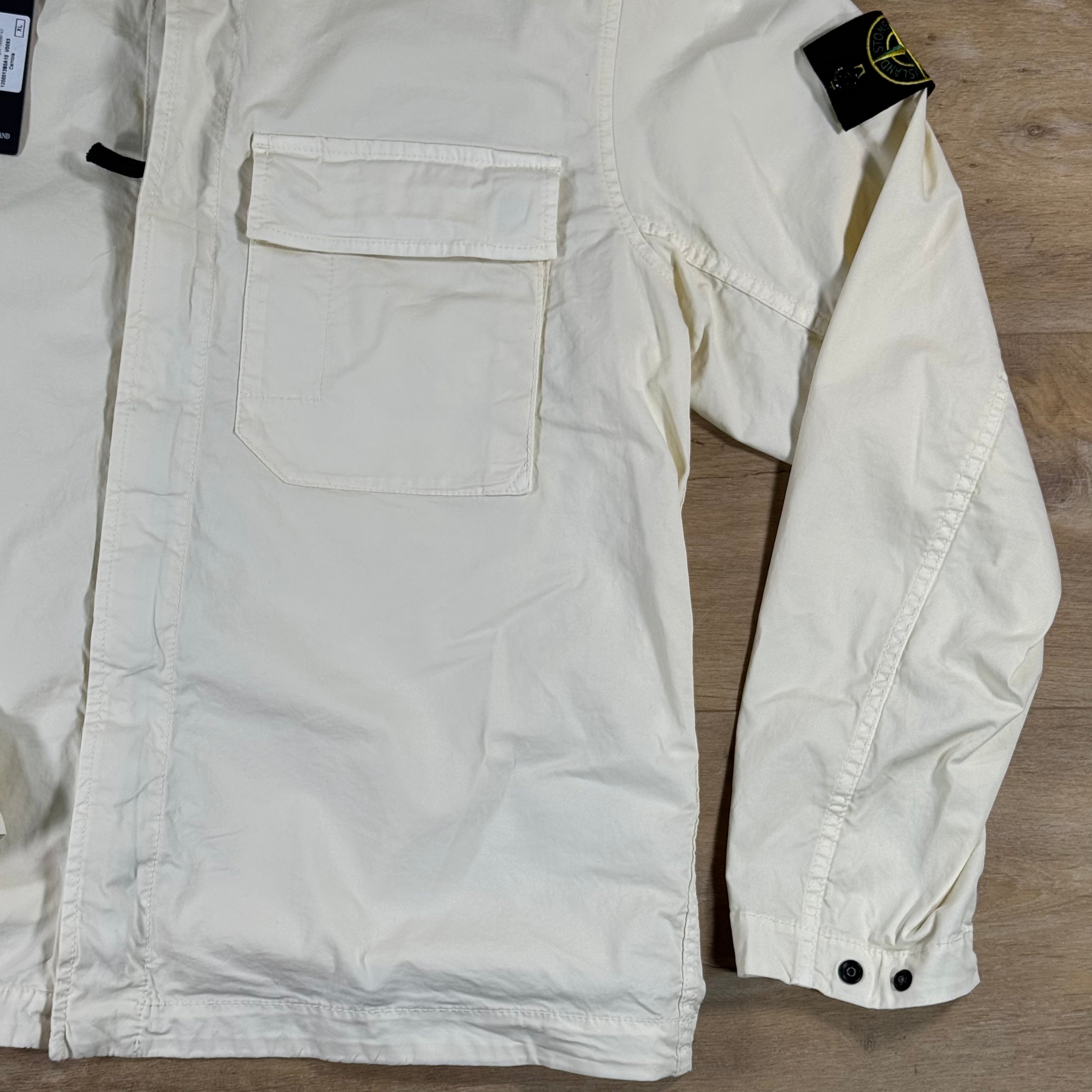 Stone Island Stretch Twill Overshirt in Ivory