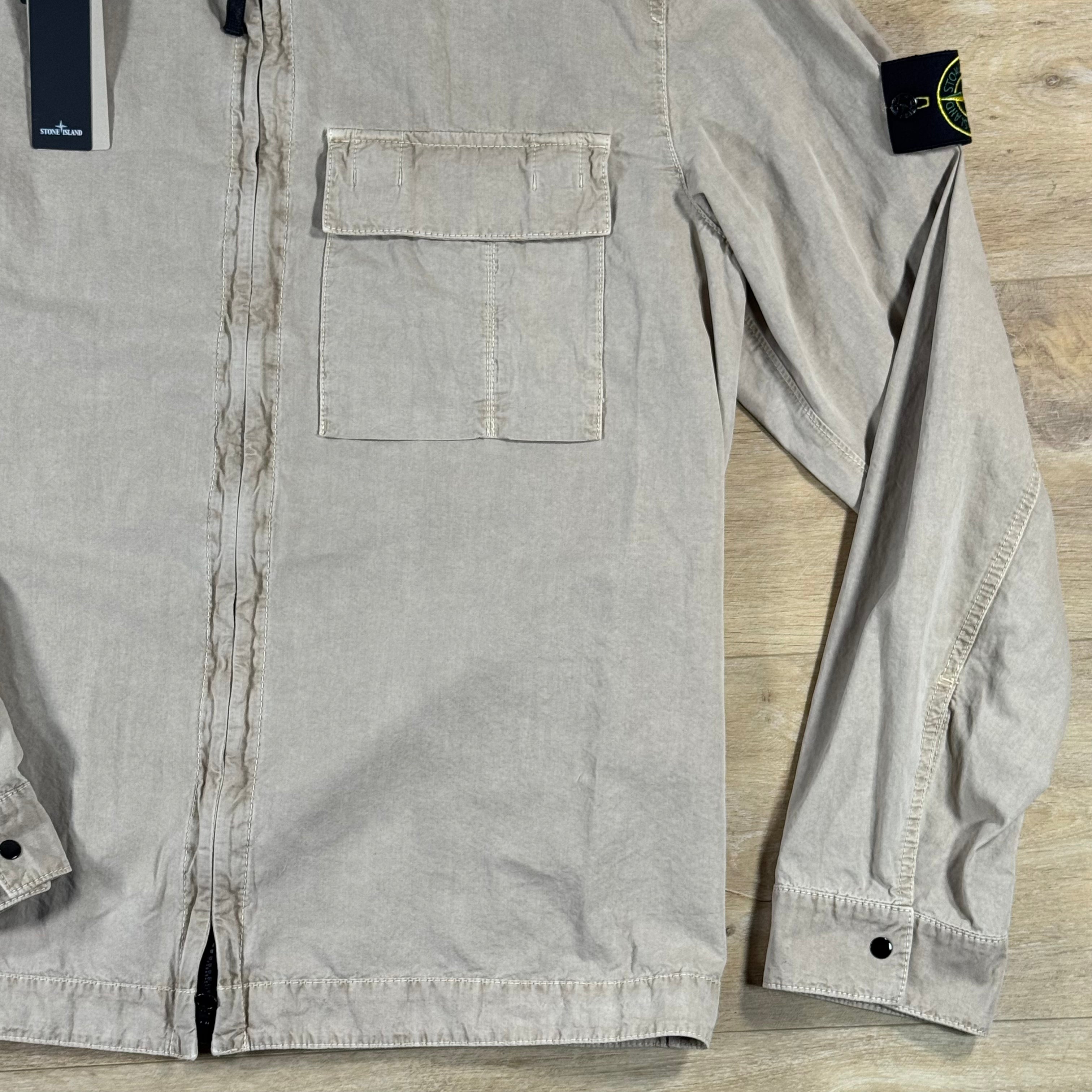 Stone Island Brushed Old Effect Overshirt in Desert
