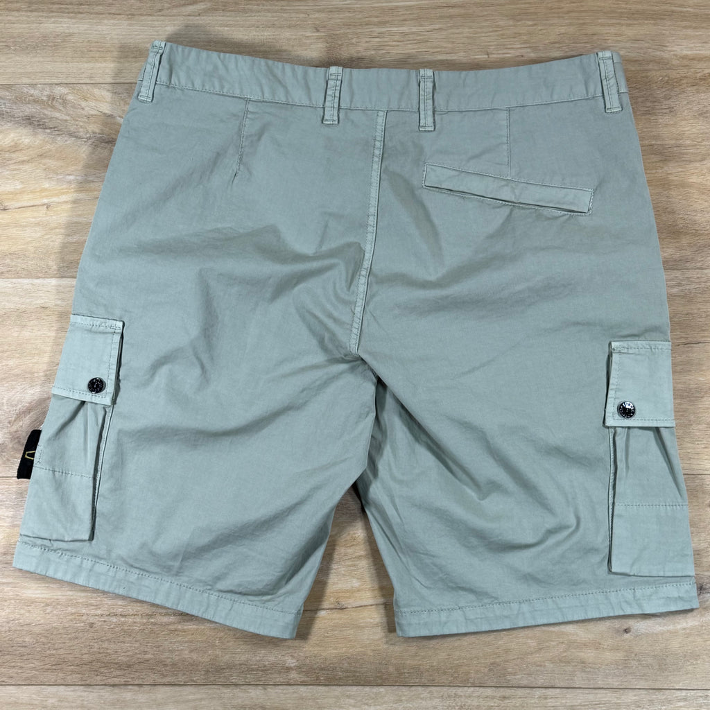 Stone Island Stretch Twill Cargo Bermuda Shorts in Sage Green