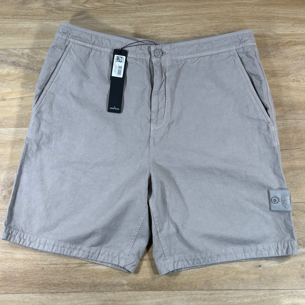 Stone Island Ghost Linen Comfort-Fit Bermuda Shorts in Dust Grey