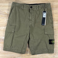 Stone Island Stretch Twill Cargo Bermuda Shorts in Military Green