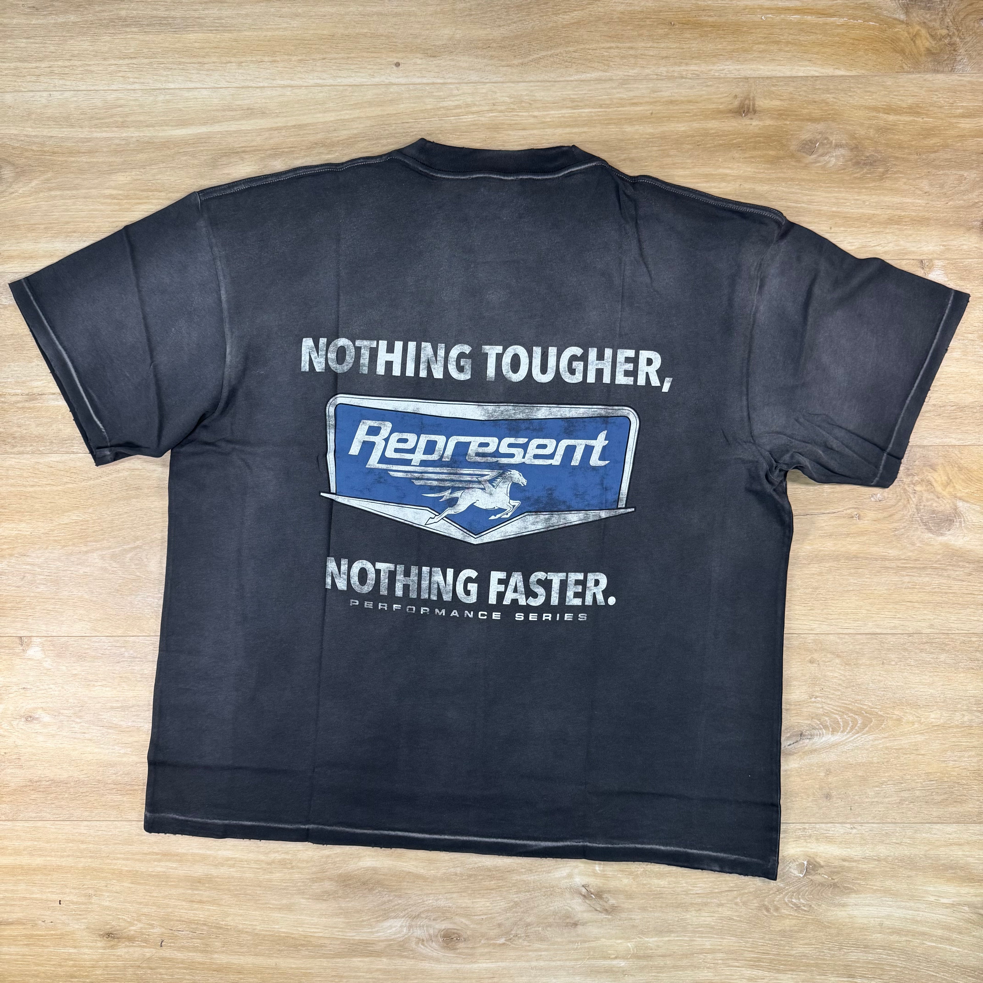 Represent Nothing Faster T-Shirt in Stained Black