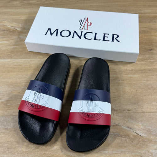 Moncler Basile Slides in Black – Label Menswear