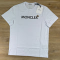 Moncler Flocked Logo Cotton T-Shirt in White