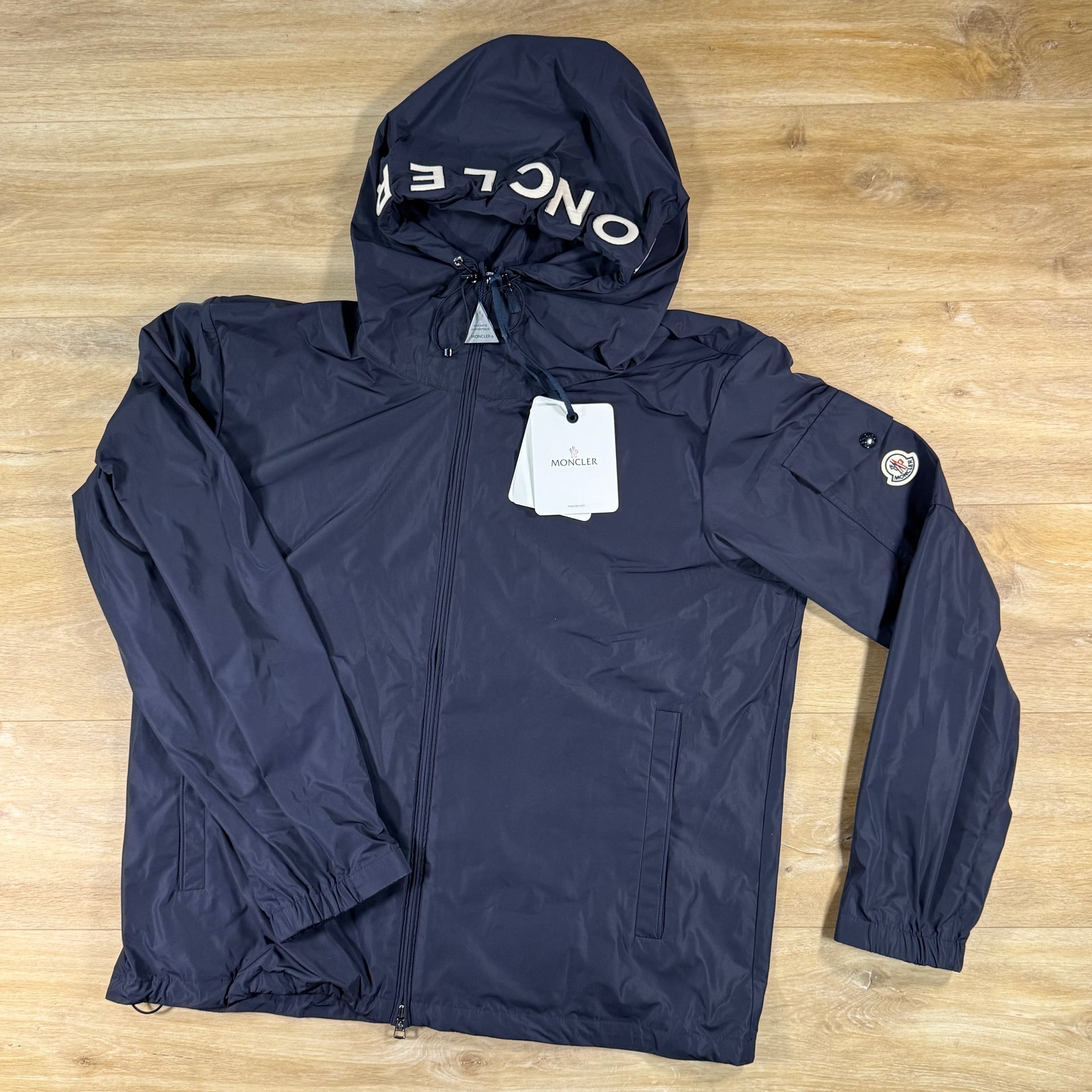 Moncler Sassiere Hooded Jacket in Navy Blue – Label Menswear