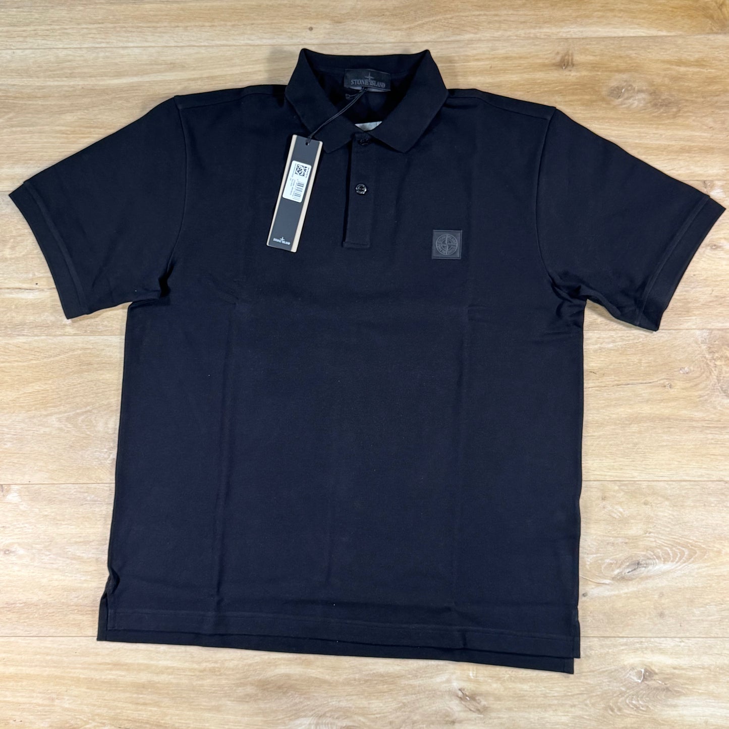 Stone Island Ghost Patch Logo Polo Shirt in Black
