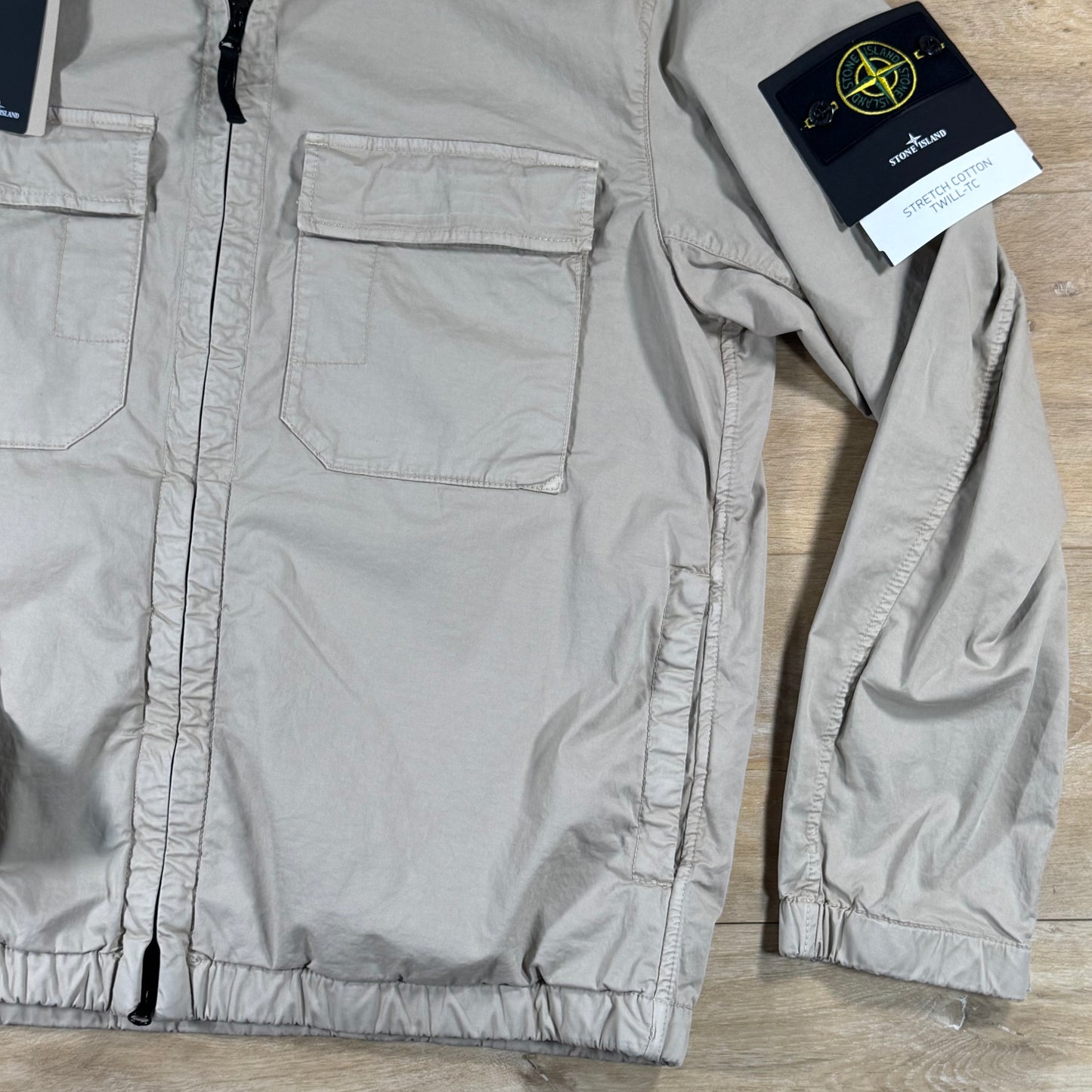 Stone Island Cotton Twill Hooded Jacket in Desert