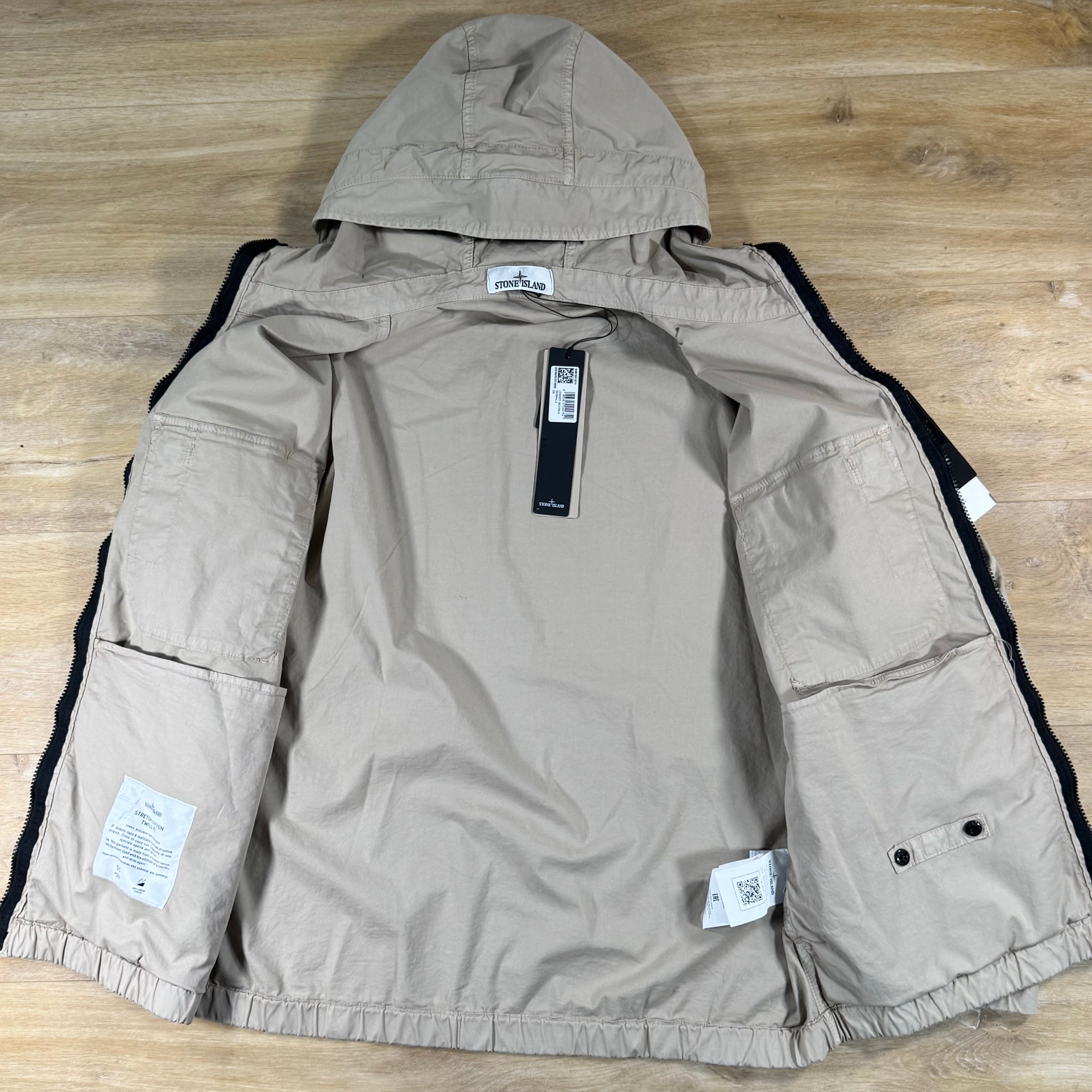 Stone Island Cotton Twill Hooded Jacket in Desert