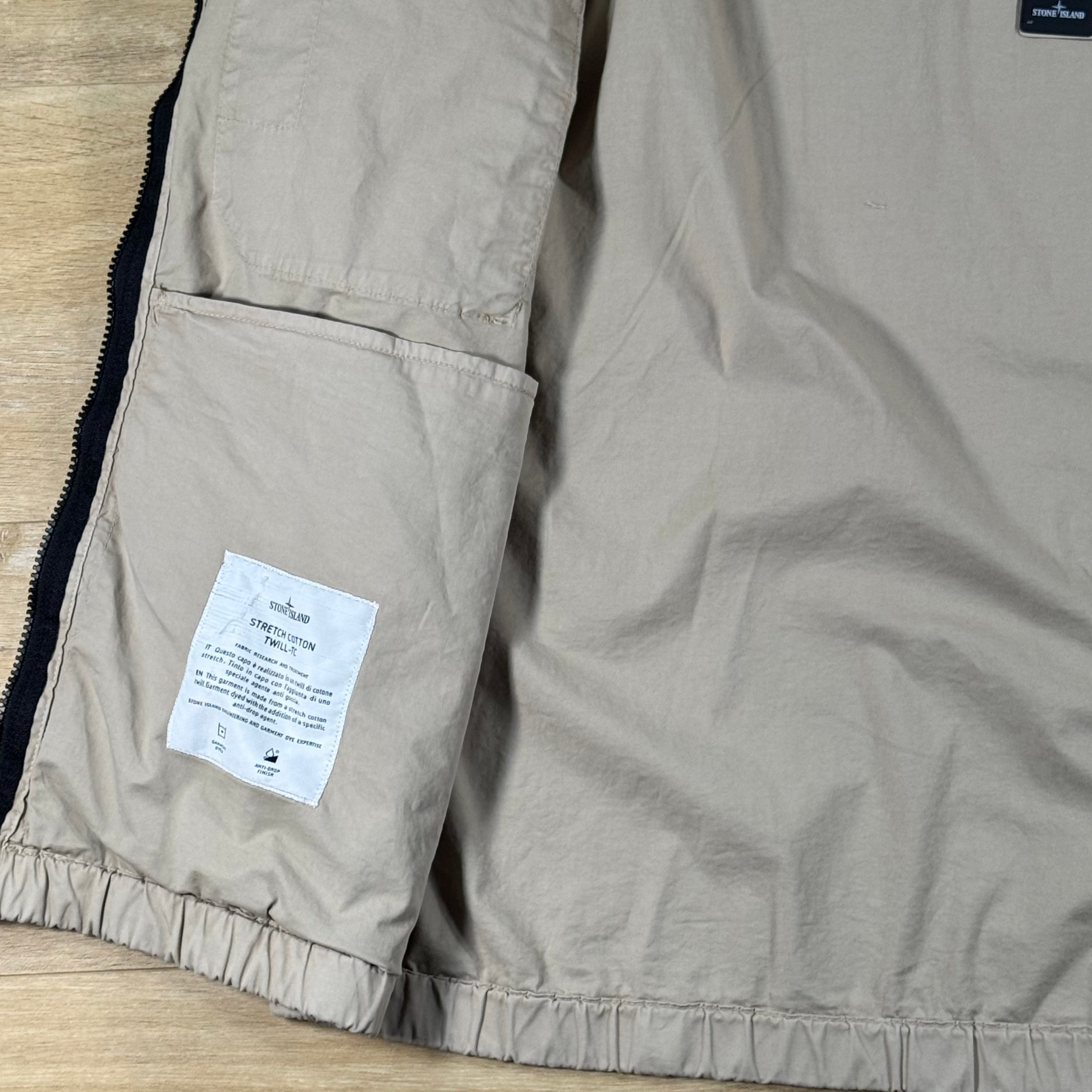 Stone Island Cotton Twill Hooded Jacket in Desert