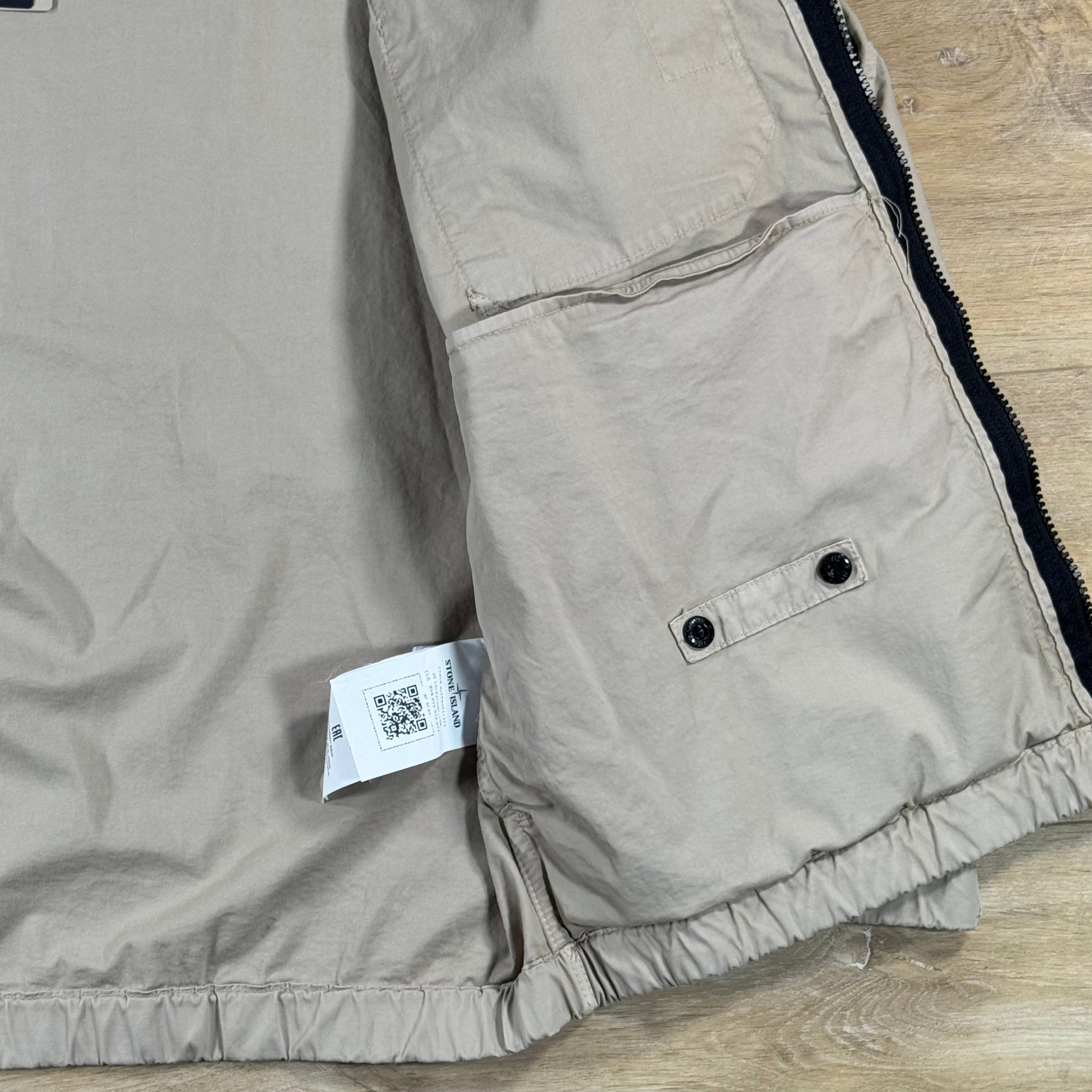 Stone Island Cotton Twill Hooded Jacket in Desert