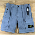 Stone Island Stretch Twill Cargo Bermuda Shorts in Avio Blue