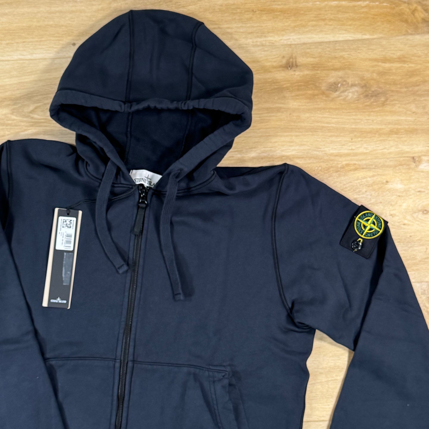Stone Island Full-Zip Fleece Hoodie in Navy