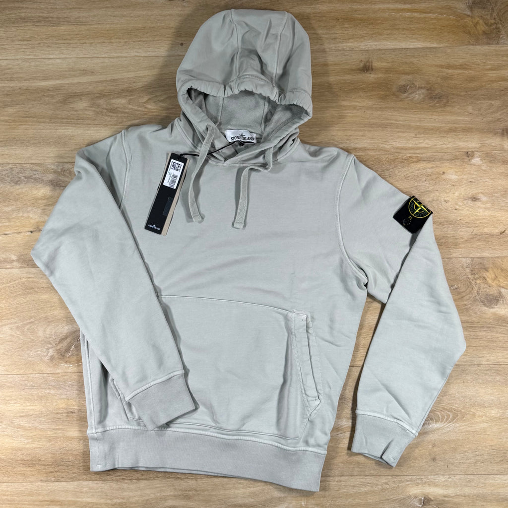 Stone Island Pullover Fleece Hoodie in Pearl Grey