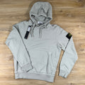 Stone Island Pullover Fleece Hoodie in Pearl Grey